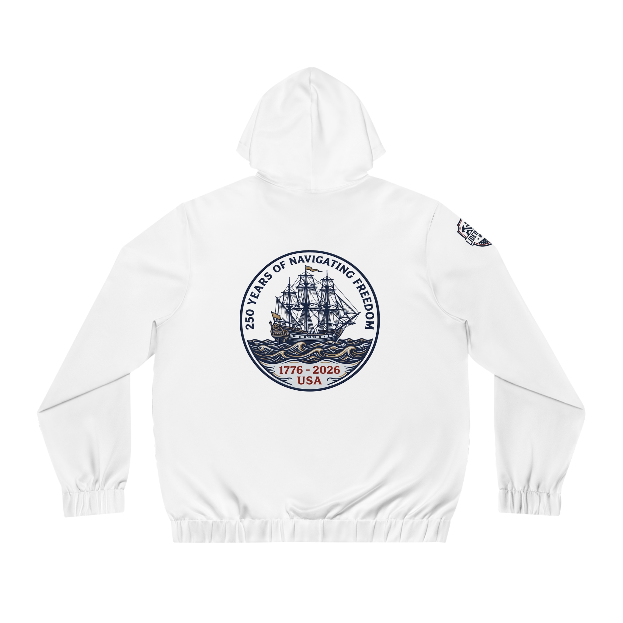 250 Years of Navigating Freedom zip up Hoodie | USA 1776 - 2026 - Image 2