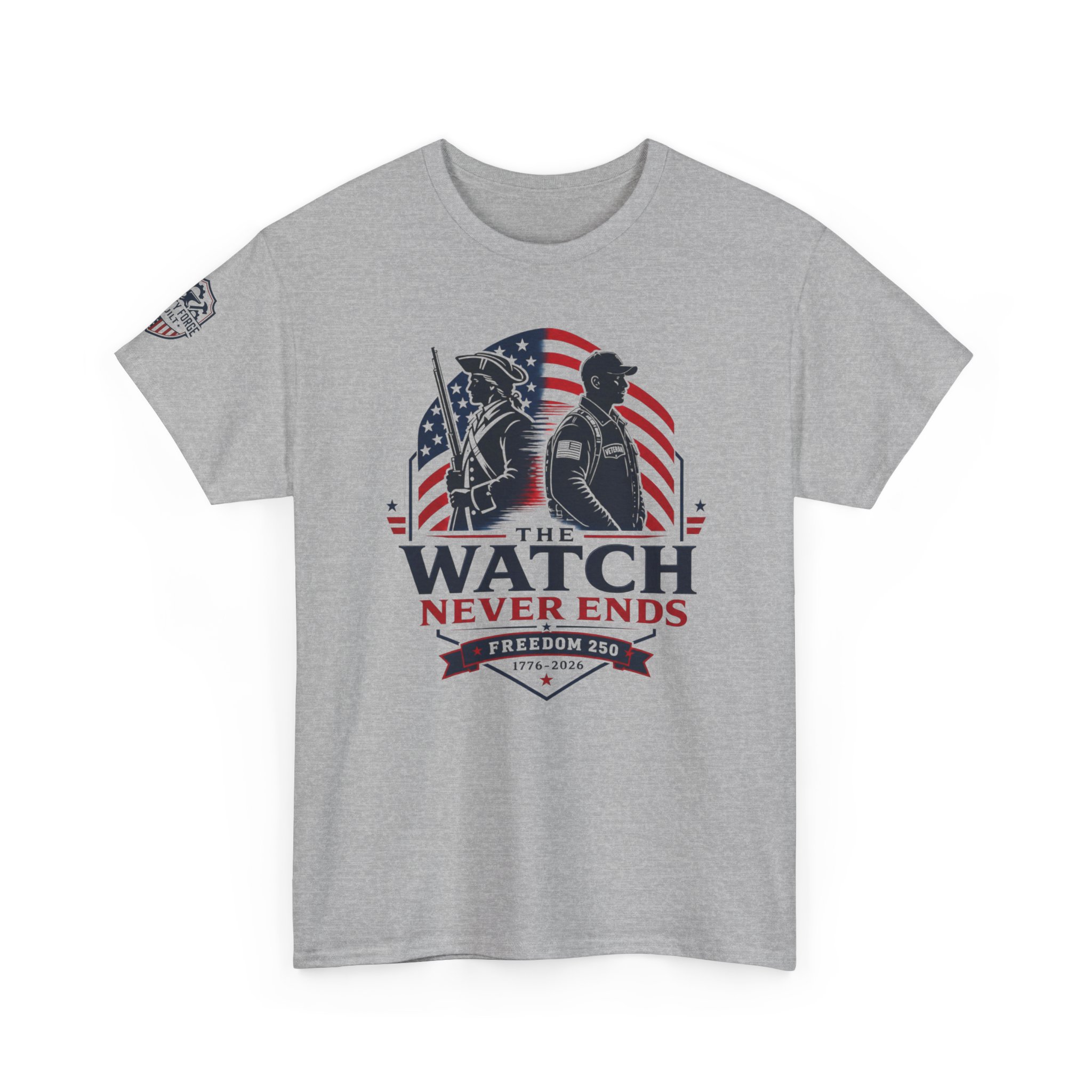 The Watch Never Ends Veteran Tee | American Flag Patriotic Shirt | Military Family Veterans Day Gift - Image 7