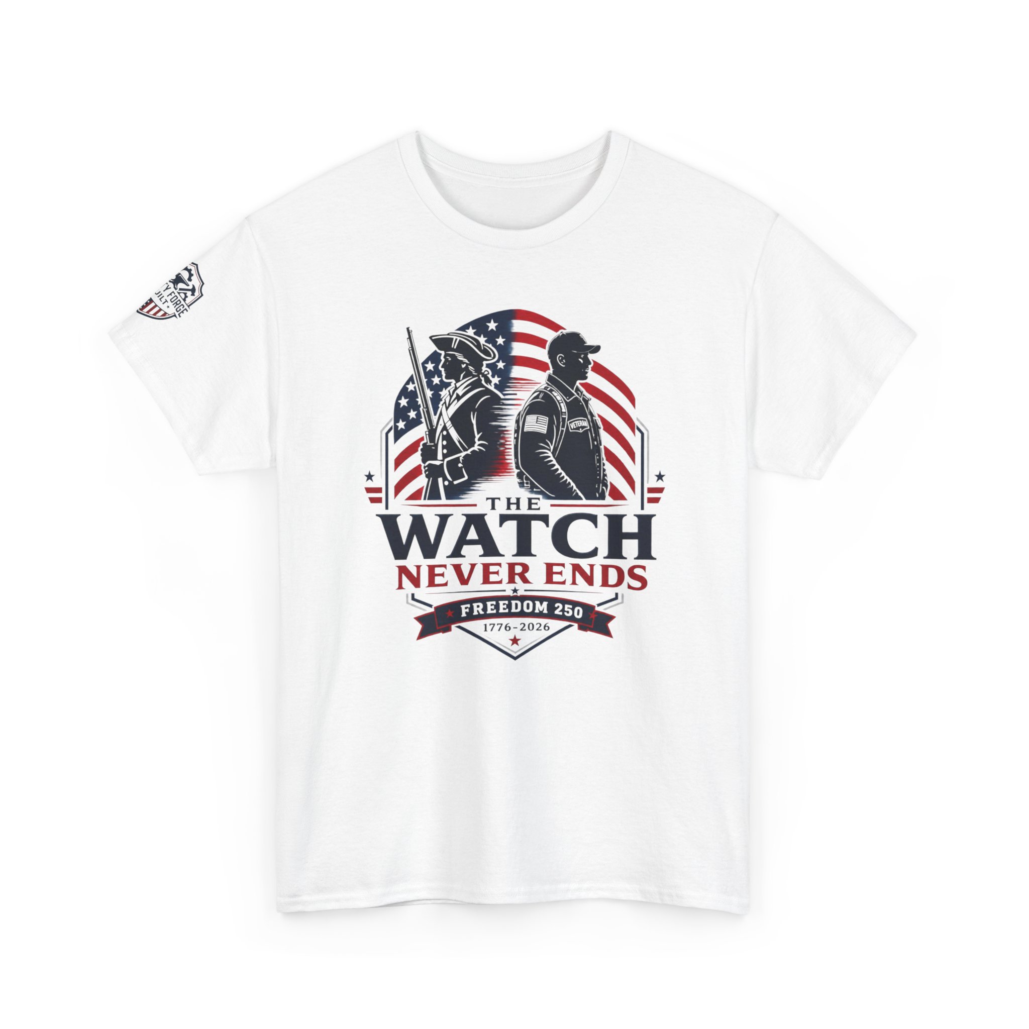 The Watch Never Ends Veteran Tee | American Flag Patriotic Shirt | Military Family Veterans Day Gift - Image 4