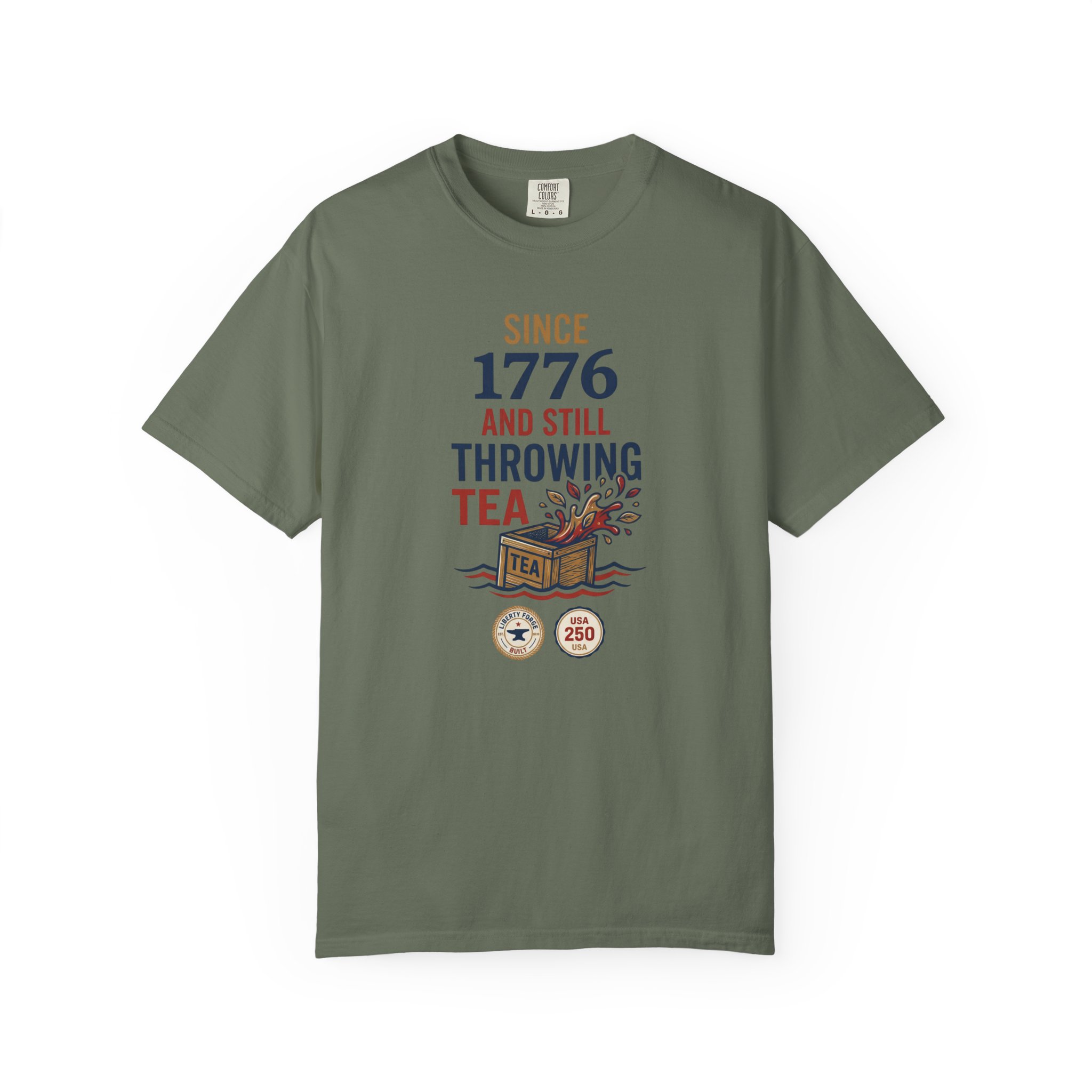 Since 1776 Still Throwing Tea Tee | Funny Boston Tea Party Shirt | Revolutionary Humor History Buff Gift - Image 6