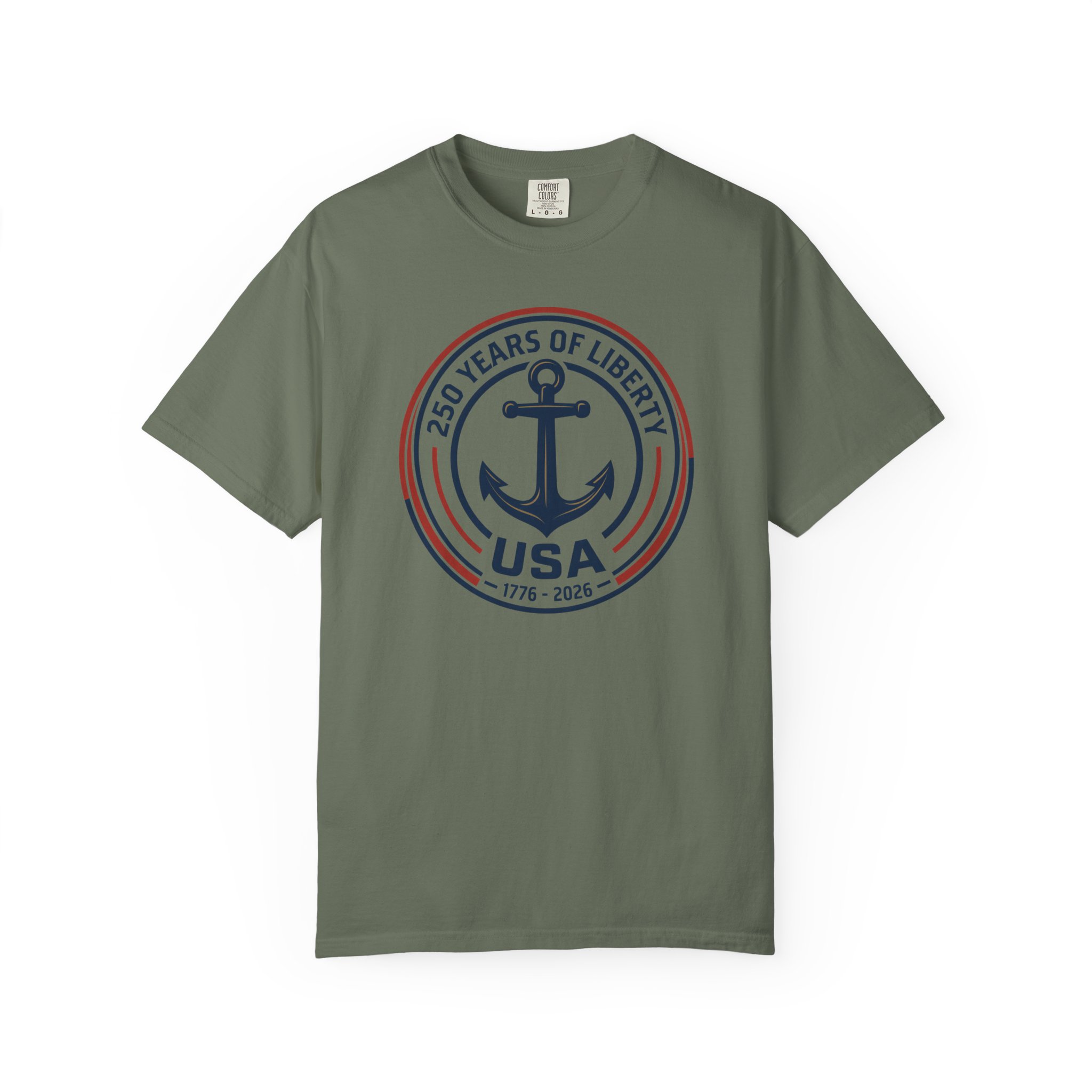 250 Years of Liberty Nautical Tee | Patriotic Anchor Badge Shirt | Coastal America 250 New England - Image 6