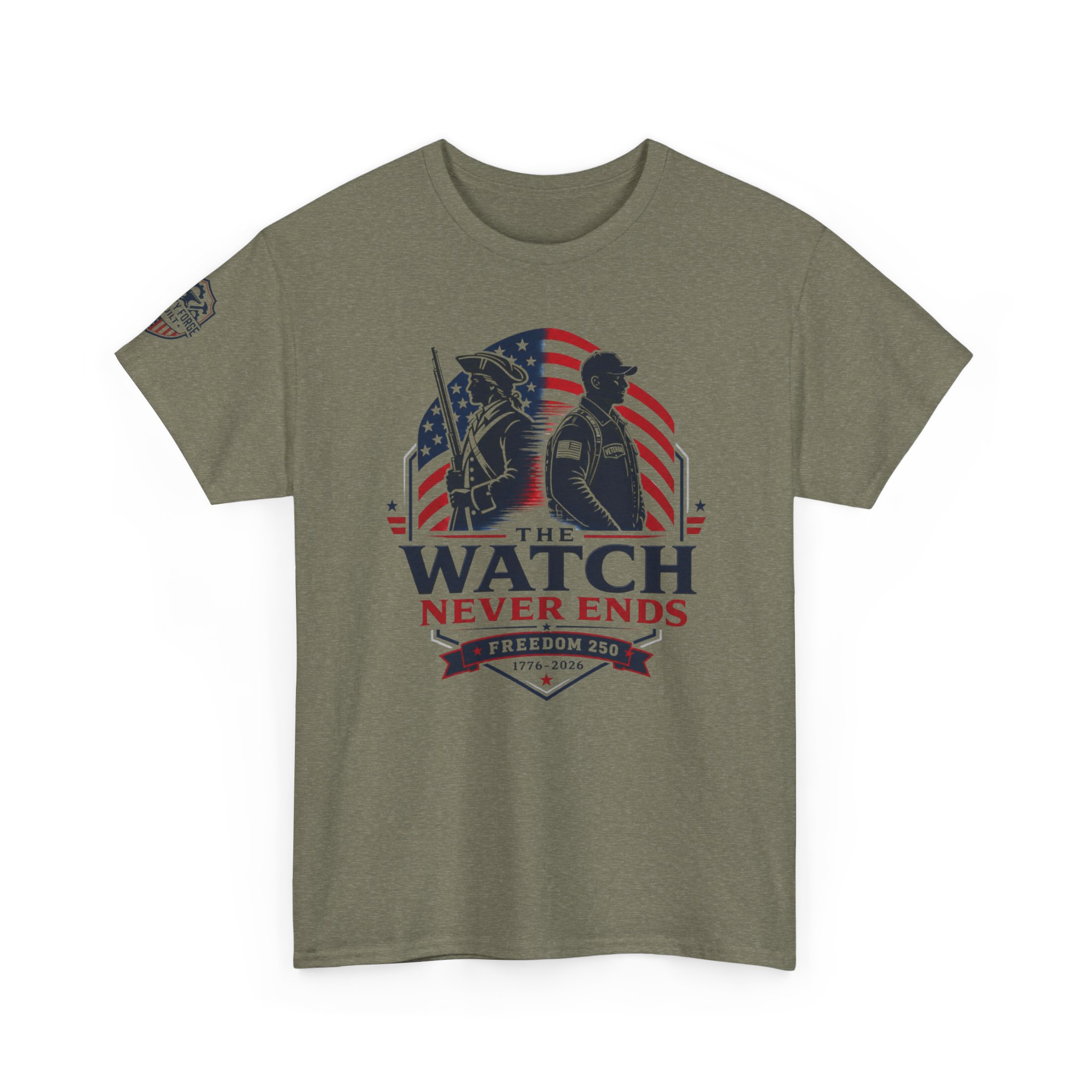 The Watch Never Ends Veteran Tee | American Flag Patriotic Shirt | Military Family Veterans Day Gift - Image 8