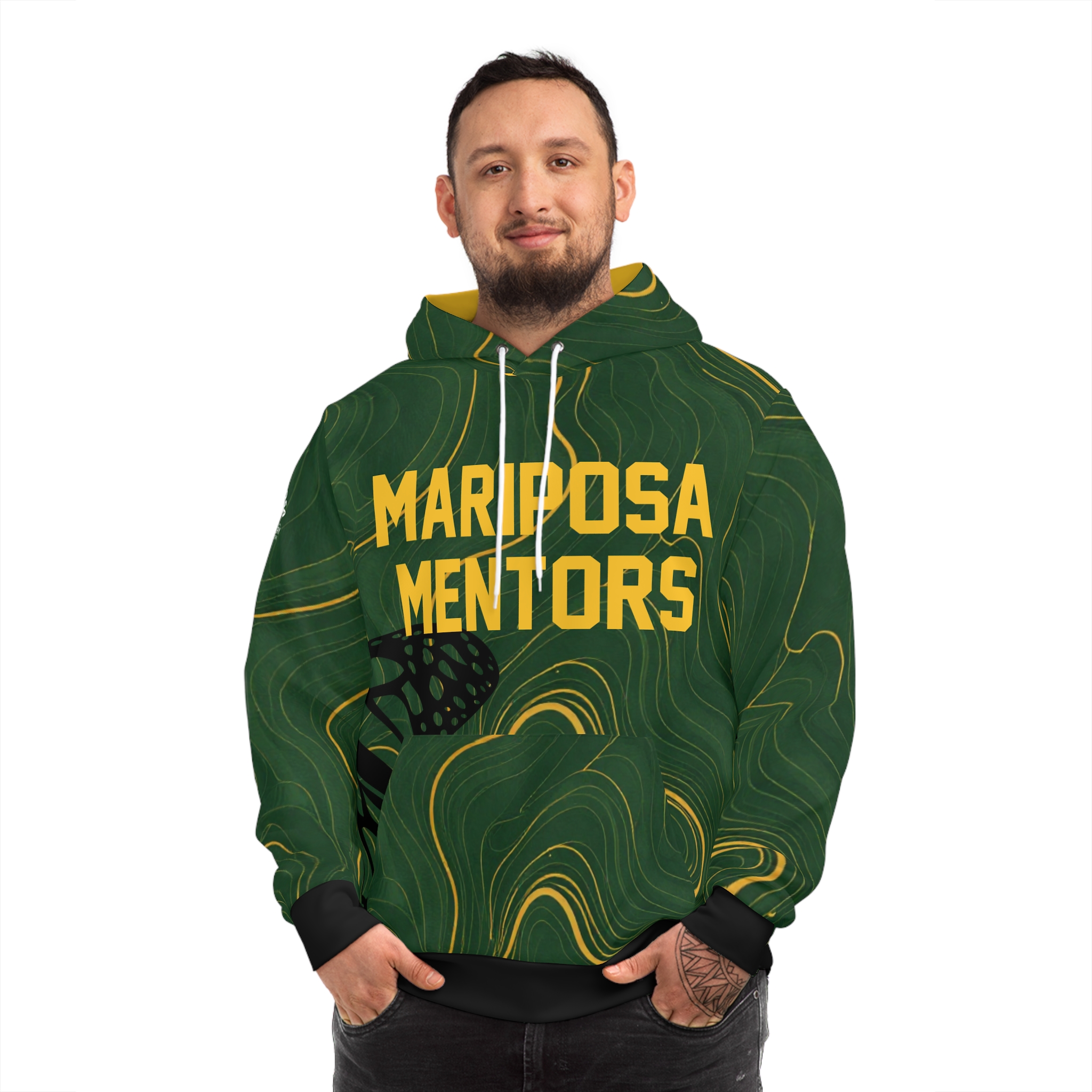 Mariposa Mentors Green Marble Hoodie — Custom Nameplate & Number, Est. 2028 3 Mariposa Mentors Green Marble Hoodie — Custom Nameplate & Number, Est. 2028 - Image 3