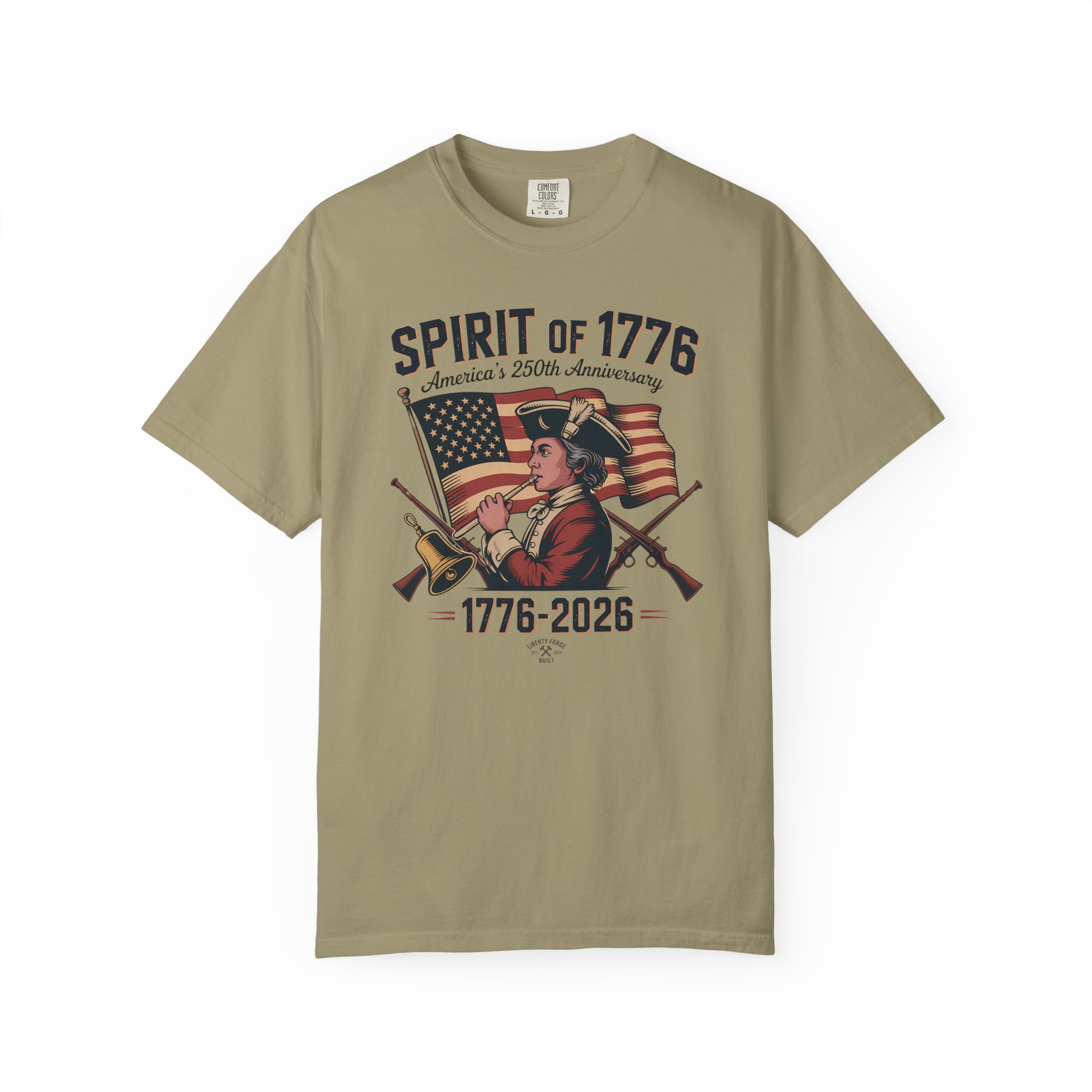 Colonial Drummer Tee | Revolutionary War 250th Anniversary Shirt | America 250 History Buff Gift - Image 2