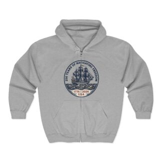 Historic Tall Ship Nautical Emblem Hoodie | Vintage Maritime Sweatshirt | Coastal New England Gift