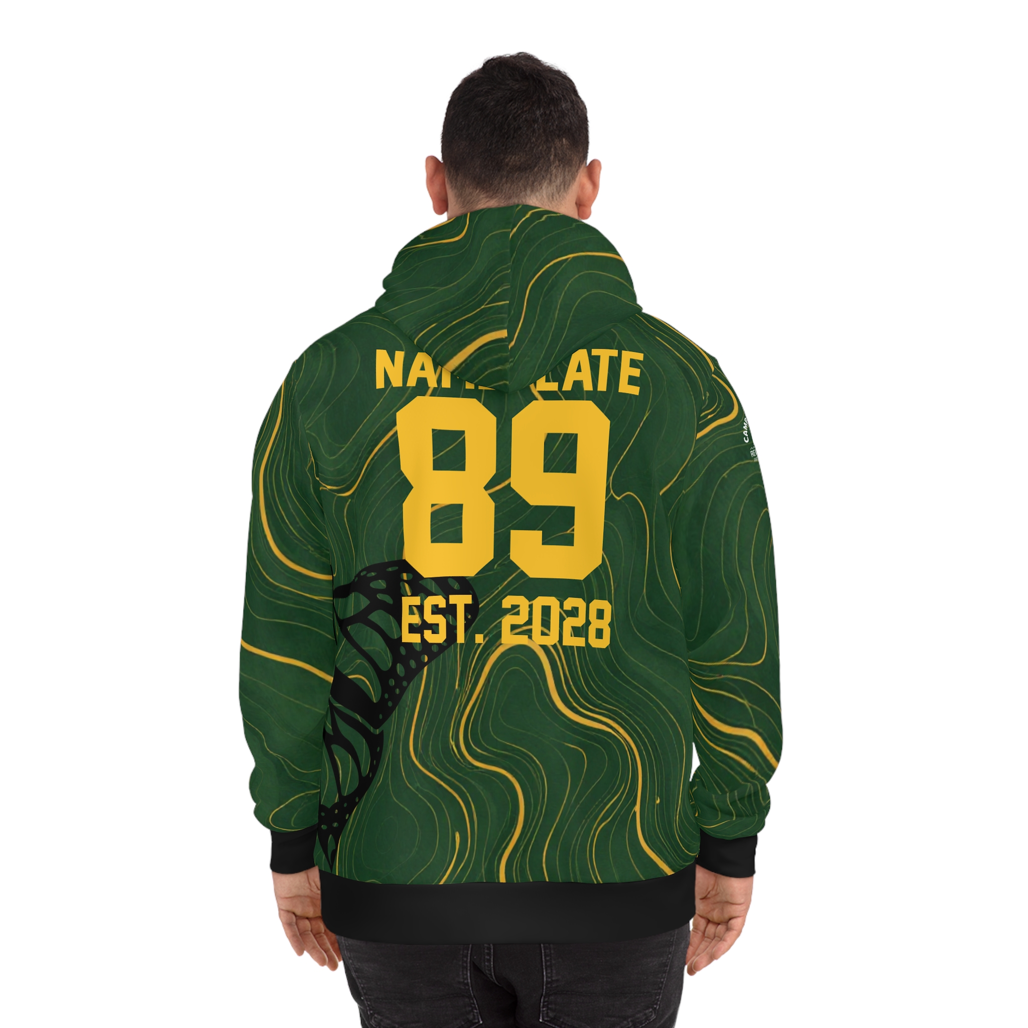 Mariposa Mentors Green Marble Hoodie — Custom Nameplate & Number, Est. 2028 4 Mariposa Mentors Green Marble Hoodie — Custom Nameplate & Number, Est. 2028 - Image 4
