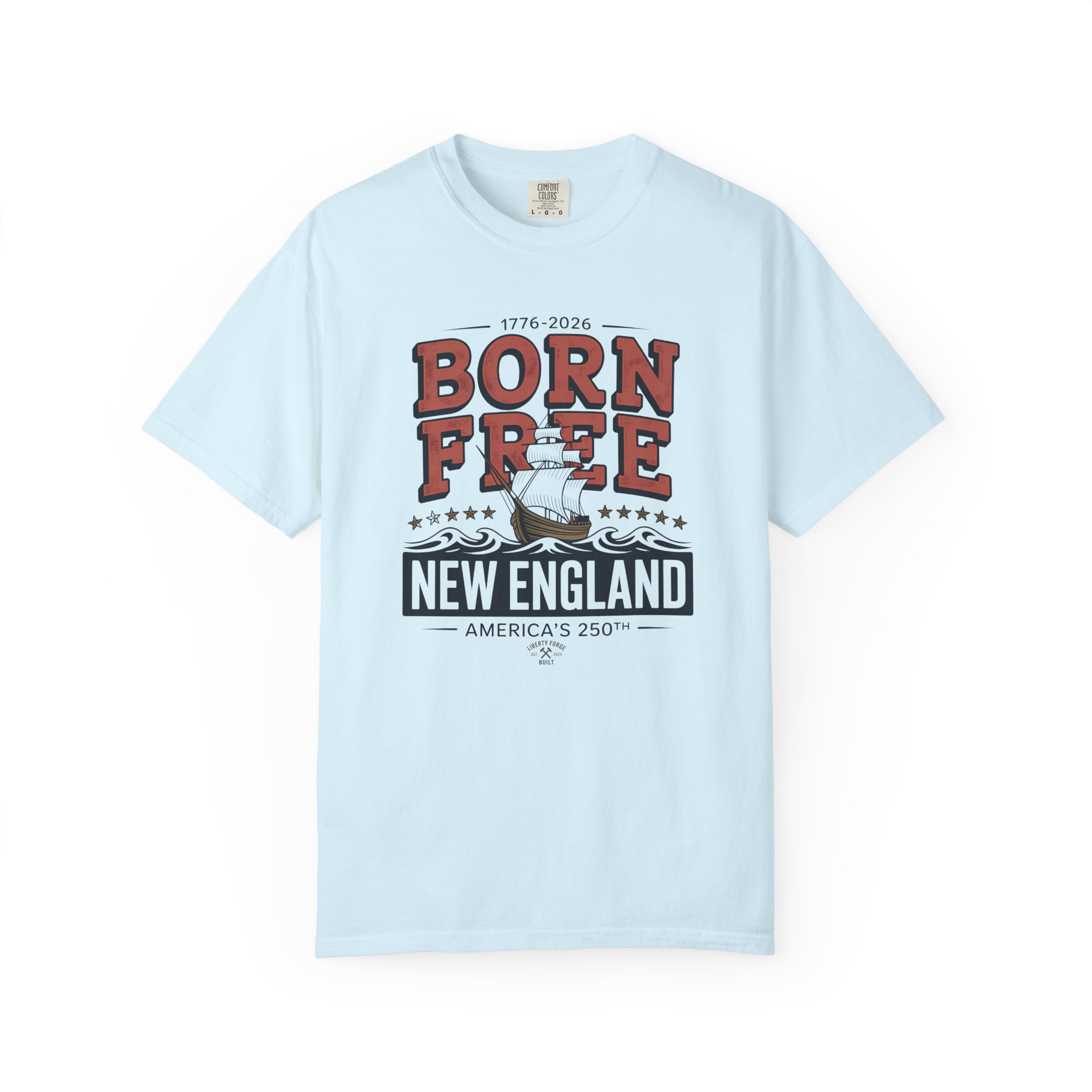 Born Free New England Nautical Tee | Vintage 250th Anniversary Coastal Shirt | America 250 Maritime - Image 11
