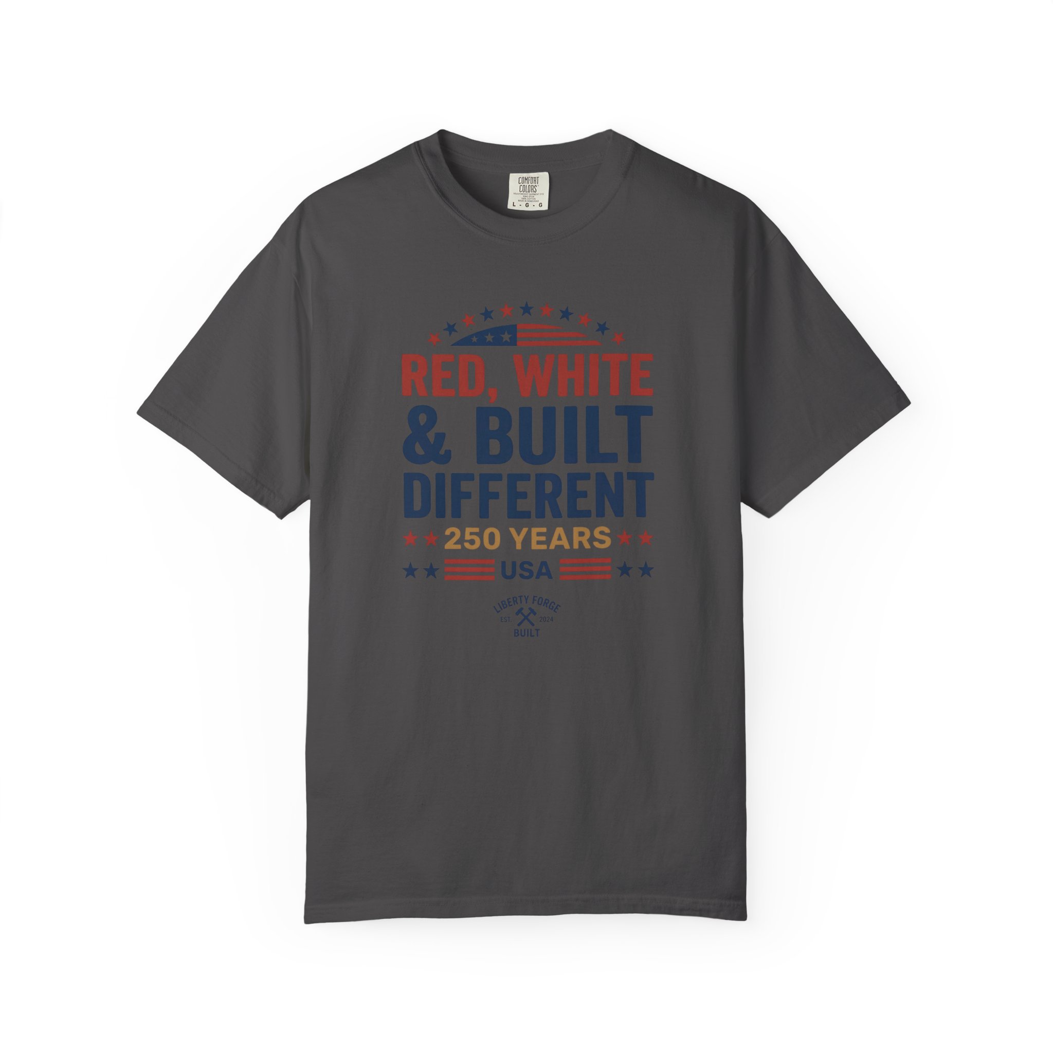 Red White & Built Different Tee | USA 250 Years Patriotic Shirt | America 250 Semiquincentennial - Image 10