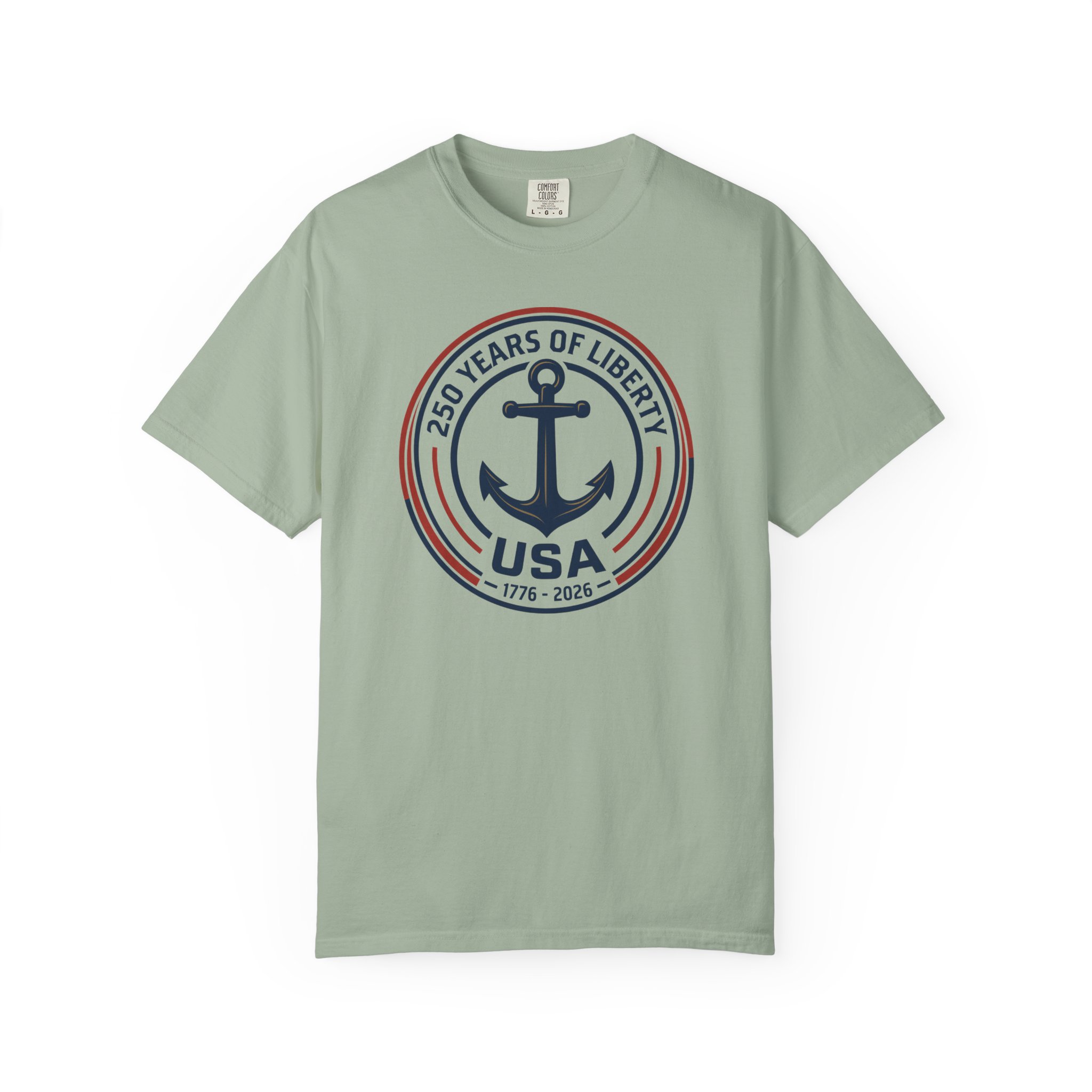 250 Years of Liberty Nautical Tee | Patriotic Anchor Badge Shirt | Coastal America 250 New England - Image 5