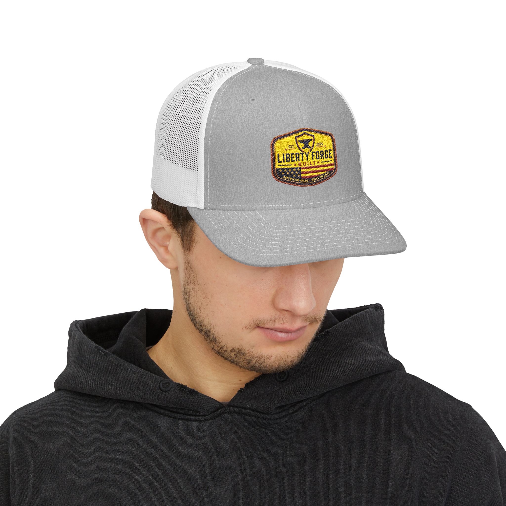 Liberty Forge Patch Cap - Vintage Americana Colorway | Structured Trucker Hat 7 Liberty Forge Patch Cap - Vintage Americana Colorway | Structured Trucker Hat - Image 7