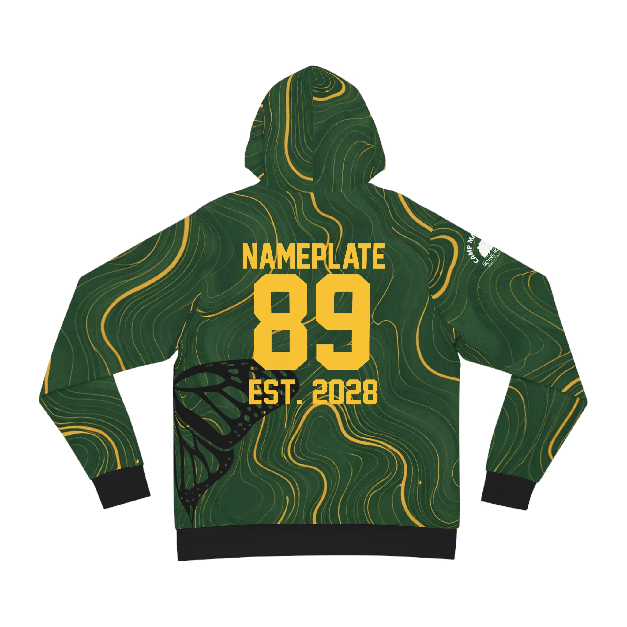 Mariposa Mentors Green Marble Hoodie — Custom Nameplate & Number, Est. 2028 2 Mariposa Mentors Green Marble Hoodie — Custom Nameplate & Number, Est. 2028 - Image 2