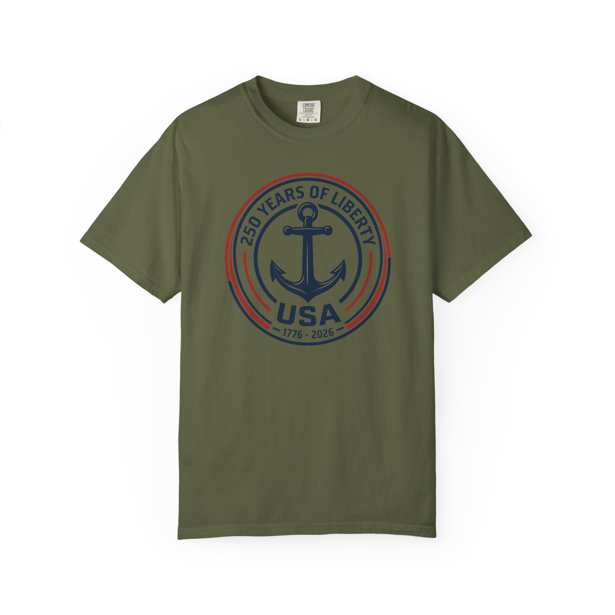 250 Years of Liberty Nautical Tee | Patriotic Anchor Badge Shirt | Coastal America 250 New England - Image 4