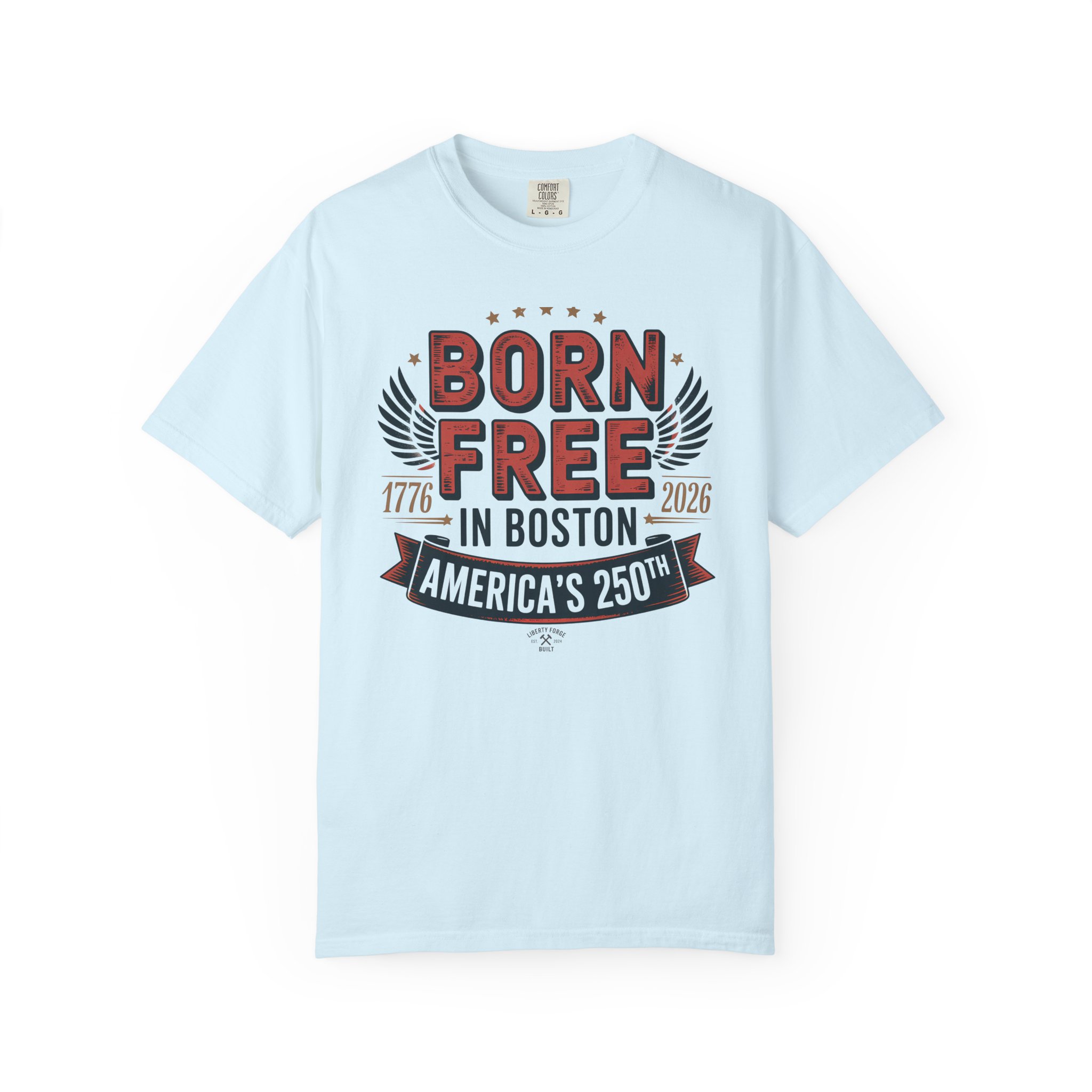 Born Free in Boston Tee | Vintage Revolutionary Boston Pride Shirt | America 250 Historical Gift - Image 11