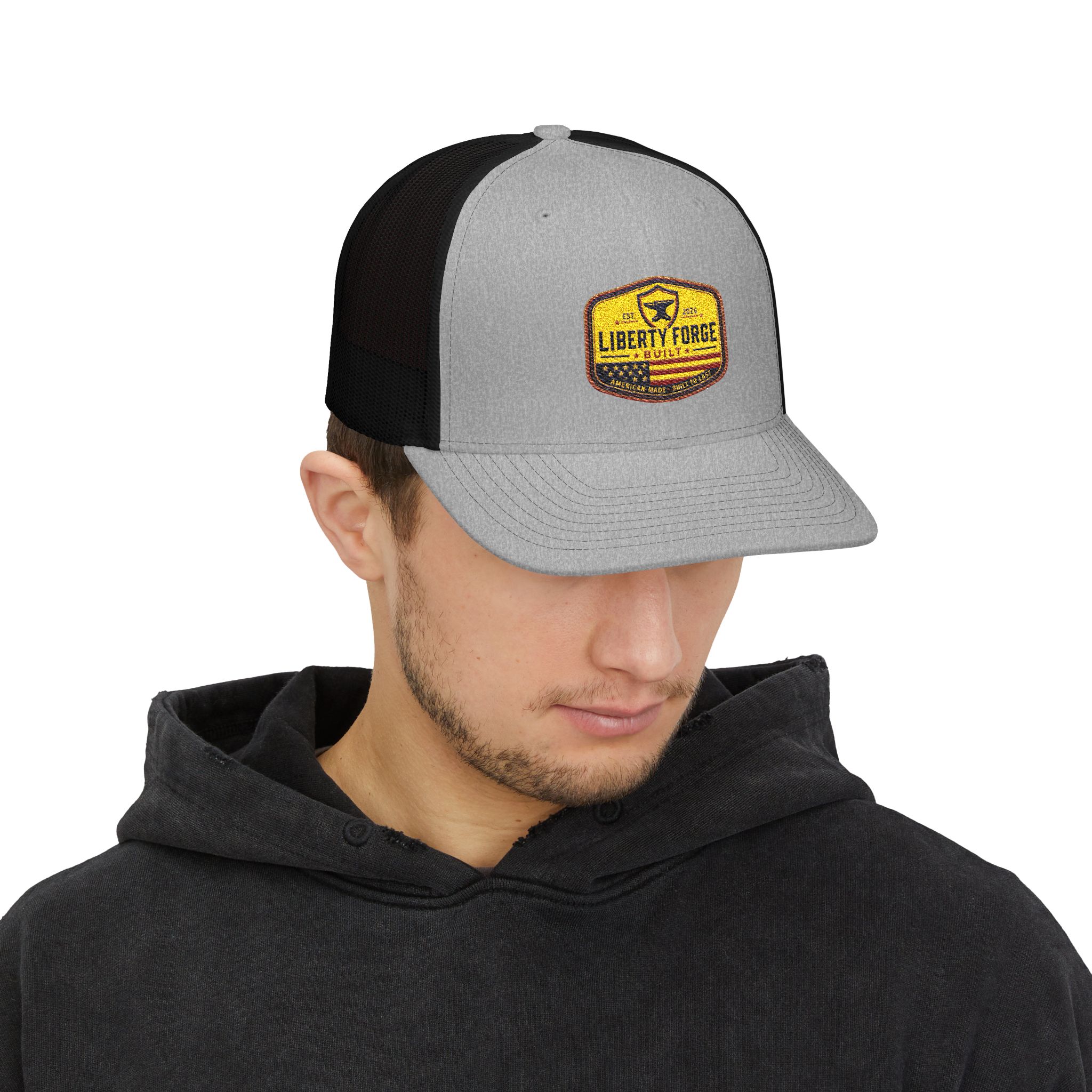 Liberty Forge Patch Cap - Vintage Americana Colorway | Structured Trucker Hat 23 Liberty Forge Patch Cap - Vintage Americana Colorway | Structured Trucker Hat - Image 23