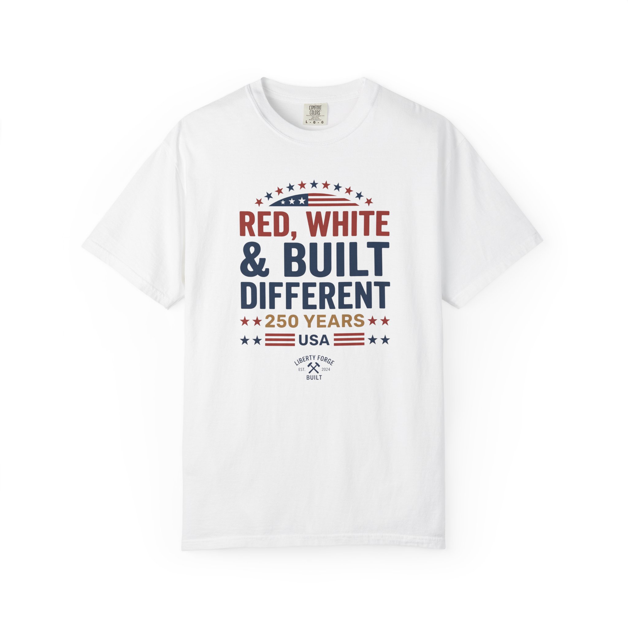 Red White & Built Different Tee | USA 250 Years Patriotic Shirt | America 250 Semiquincentennial