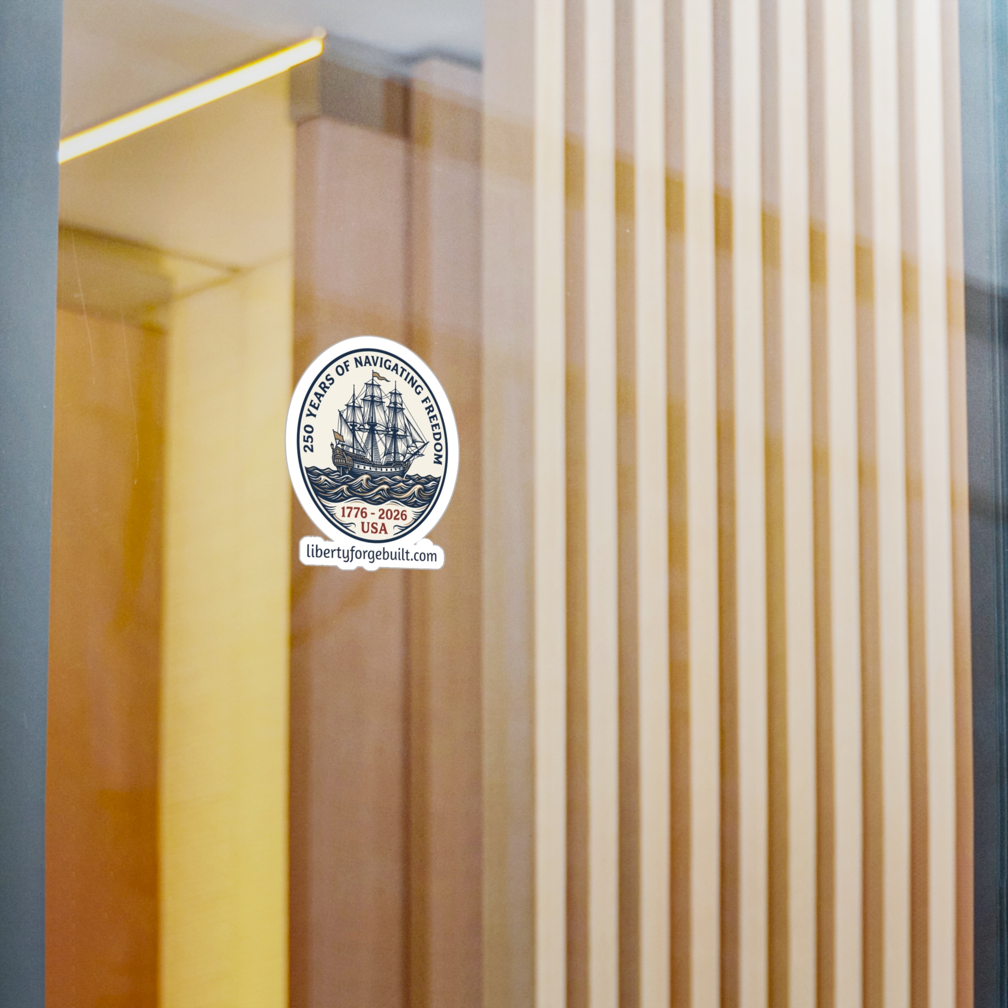 250 Years Navigating Freedom Tall Ship Sticker | Nautical America 250 Kiss-Cut Vinyl Decal - Image 2