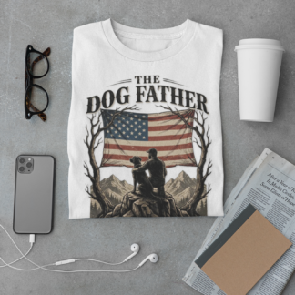 The Dog Father T-Shirt | American Flag, Dog Silhouette, Liberty Forge