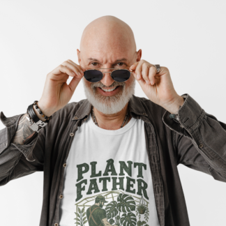 Plant Father illustration T-Shirt | Vintage plant dad design