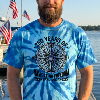 Tie-Dye Tall Ship Tee - 250 Years Navigating Freedom | Original Design