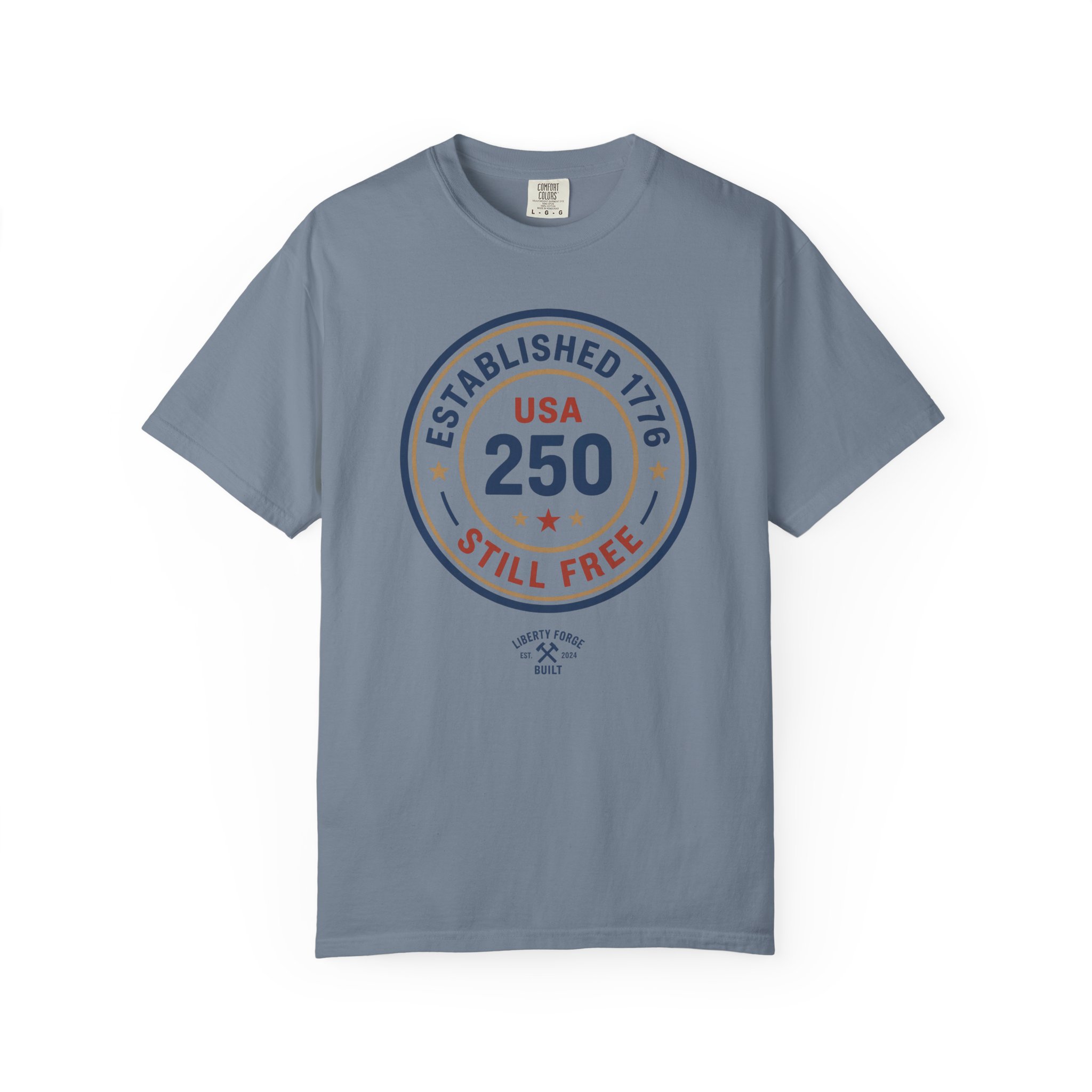 Established 1776 Still Free Tee | USA 250 Distressed Stamp Shirt | Semiquincentennial Patriotic Gift - Image 9