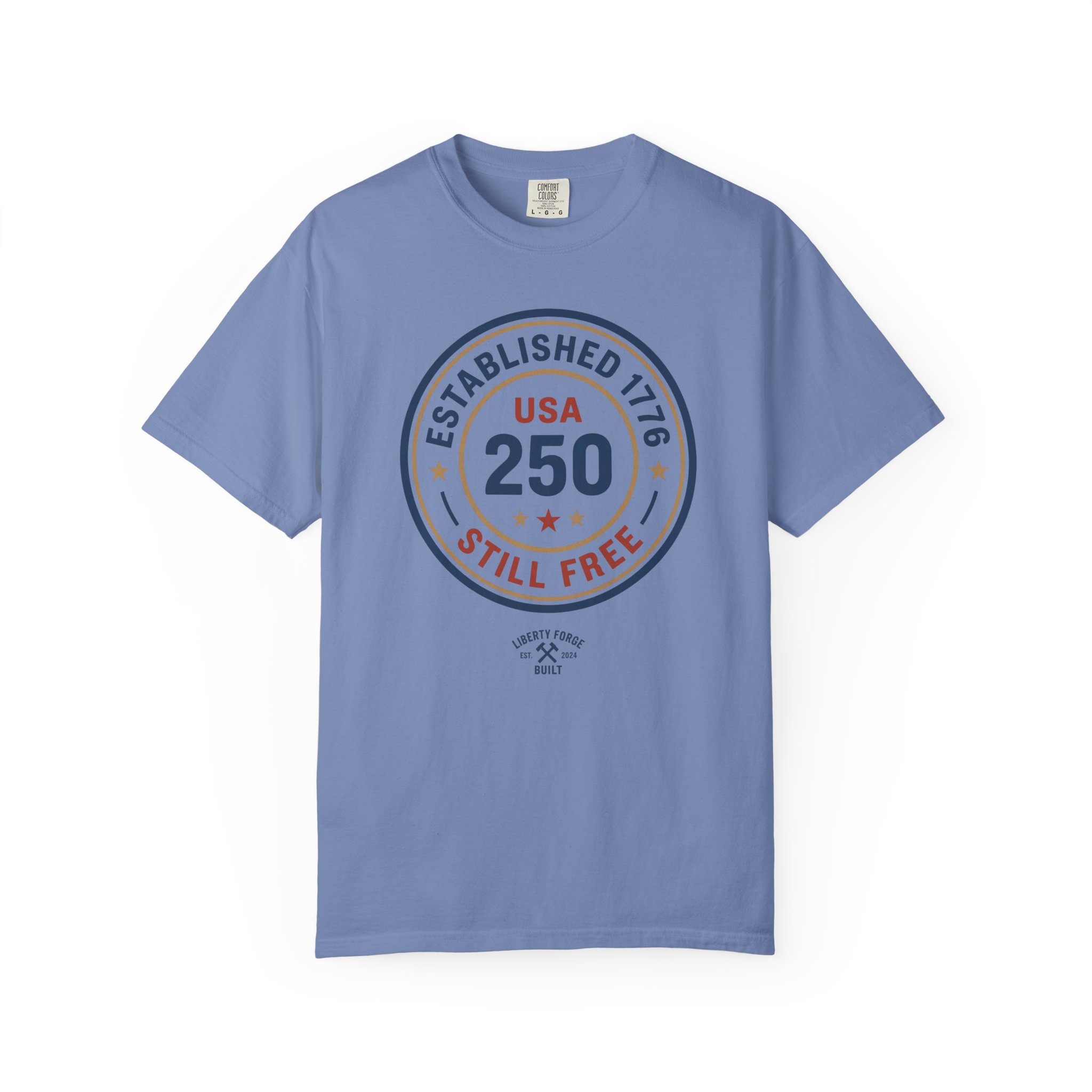 Established 1776 Still Free Tee | USA 250 Distressed Stamp Shirt | Semiquincentennial Patriotic Gift - Image 8