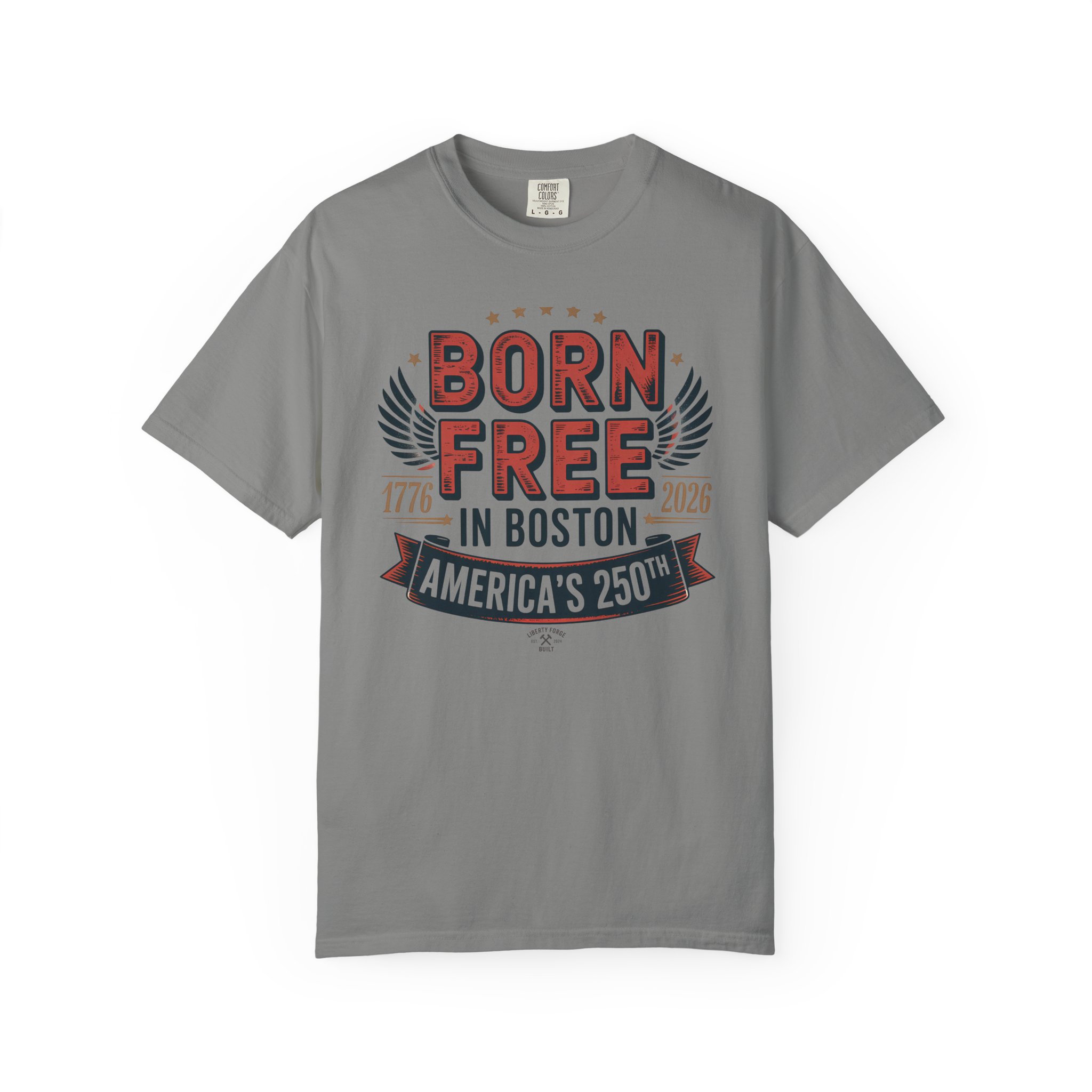 Born Free in Boston Tee | Vintage Revolutionary Boston Pride Shirt | America 250 Historical Gift - Image 12