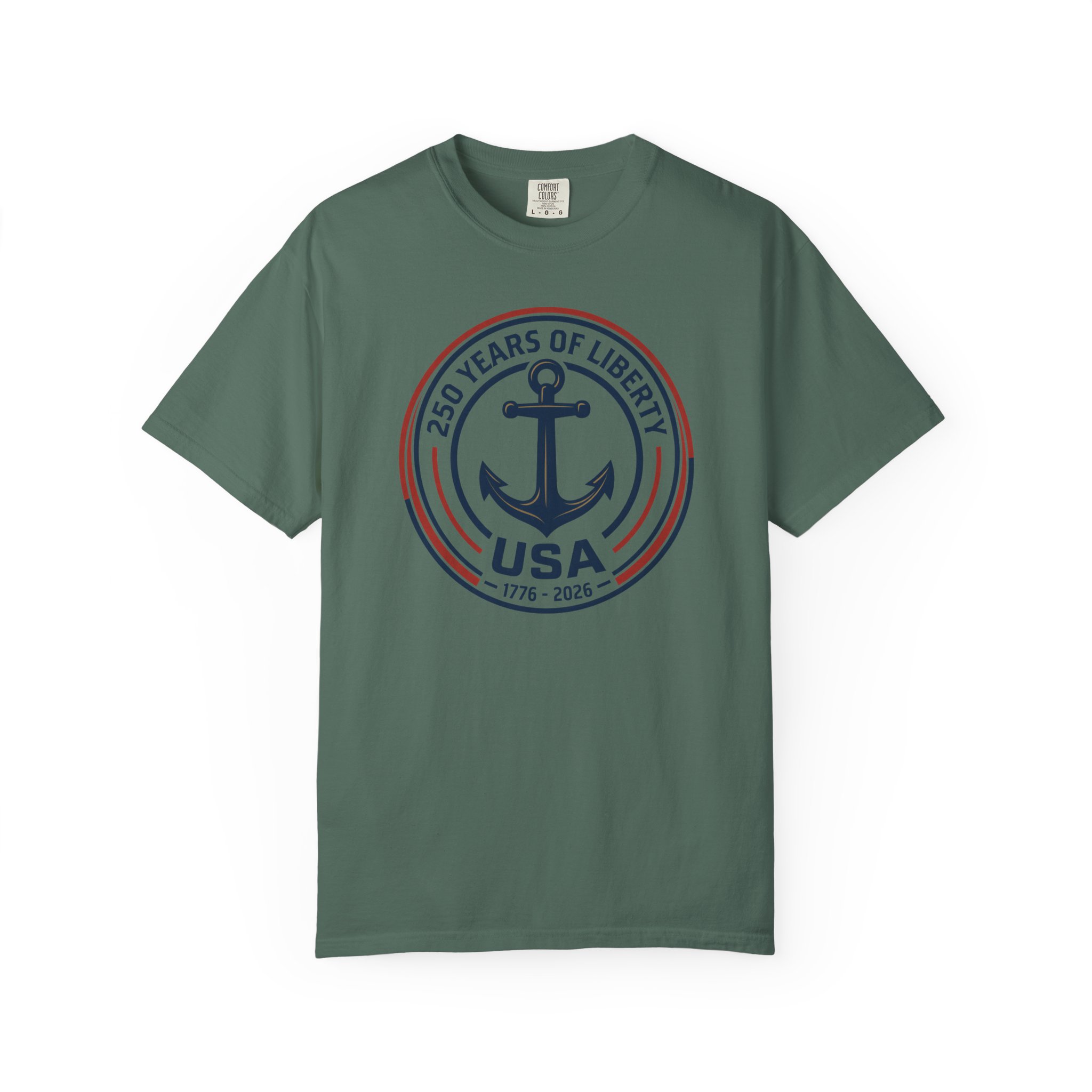 250 Years of Liberty Nautical Tee | Patriotic Anchor Badge Shirt | Coastal America 250 New England - Image 7