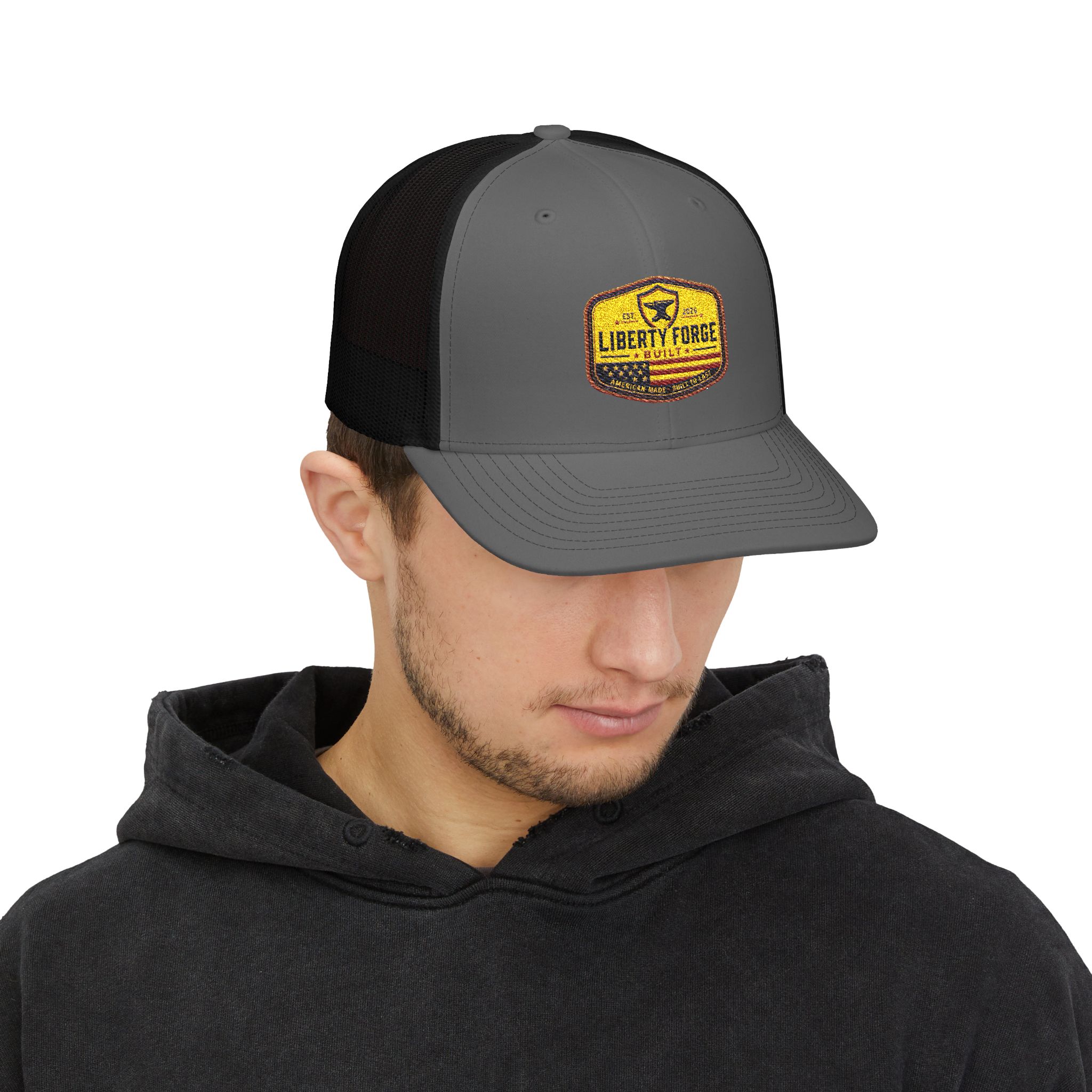 Liberty Forge Patch Cap - Vintage Americana Colorway | Structured Trucker Hat 19 Liberty Forge Patch Cap - Vintage Americana Colorway | Structured Trucker Hat - Image 19