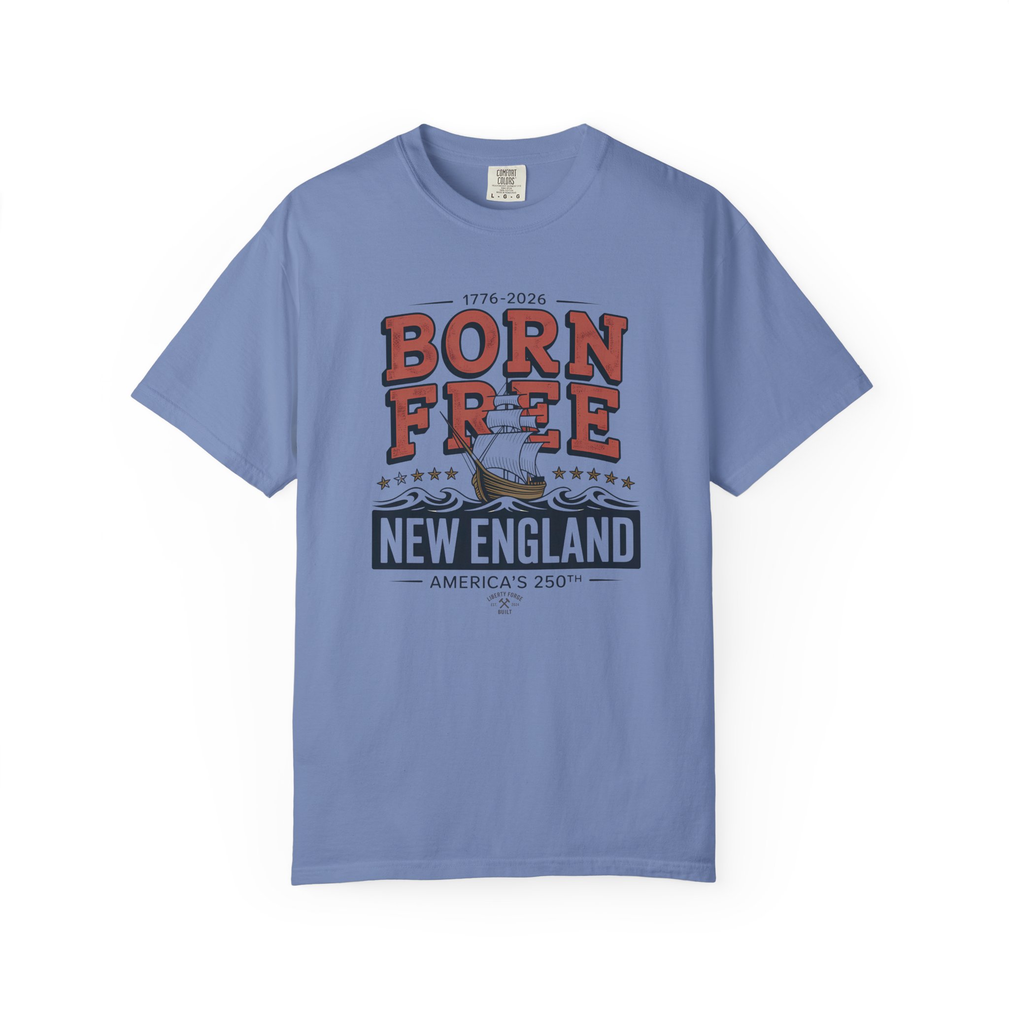 Born Free New England Nautical Tee | Vintage 250th Anniversary Coastal Shirt | America 250 Maritime - Image 8