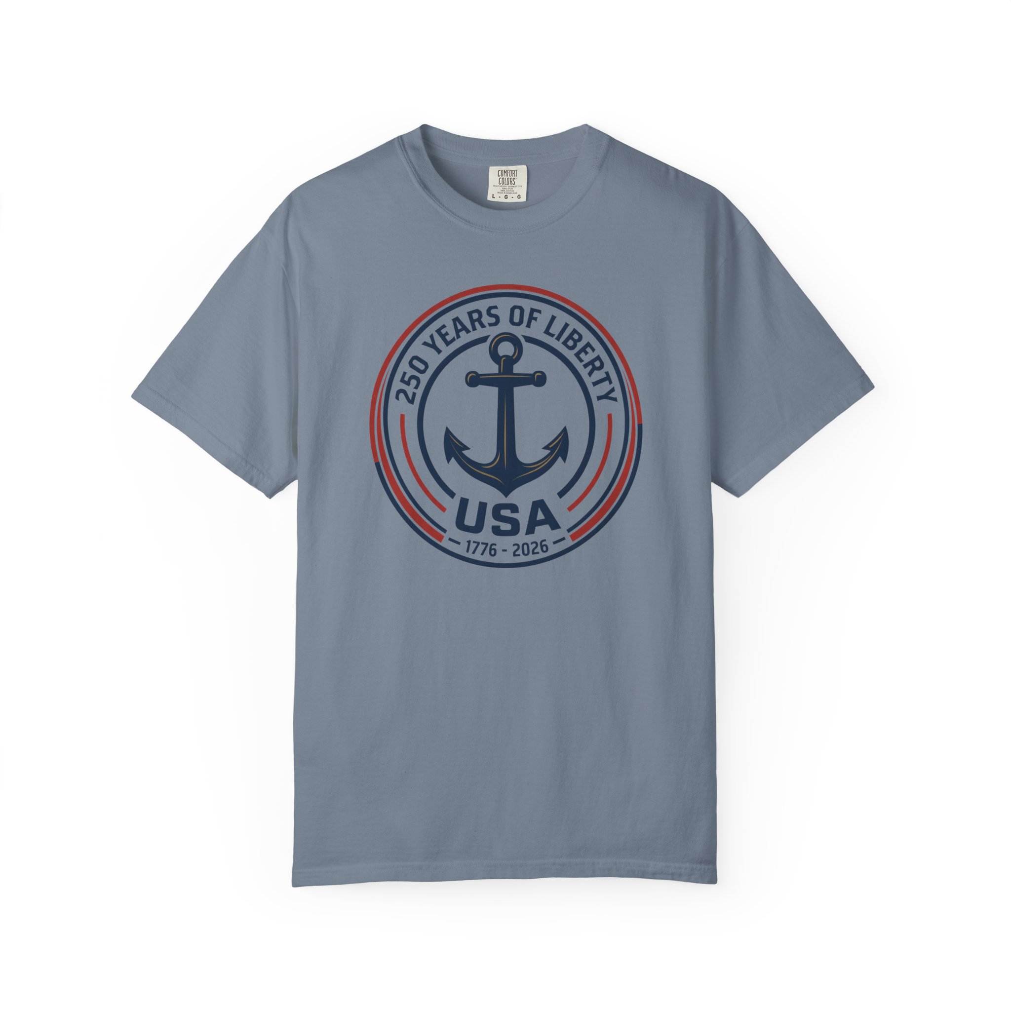 250 Years of Liberty Nautical Tee | Patriotic Anchor Badge Shirt | Coastal America 250 New England - Image 9