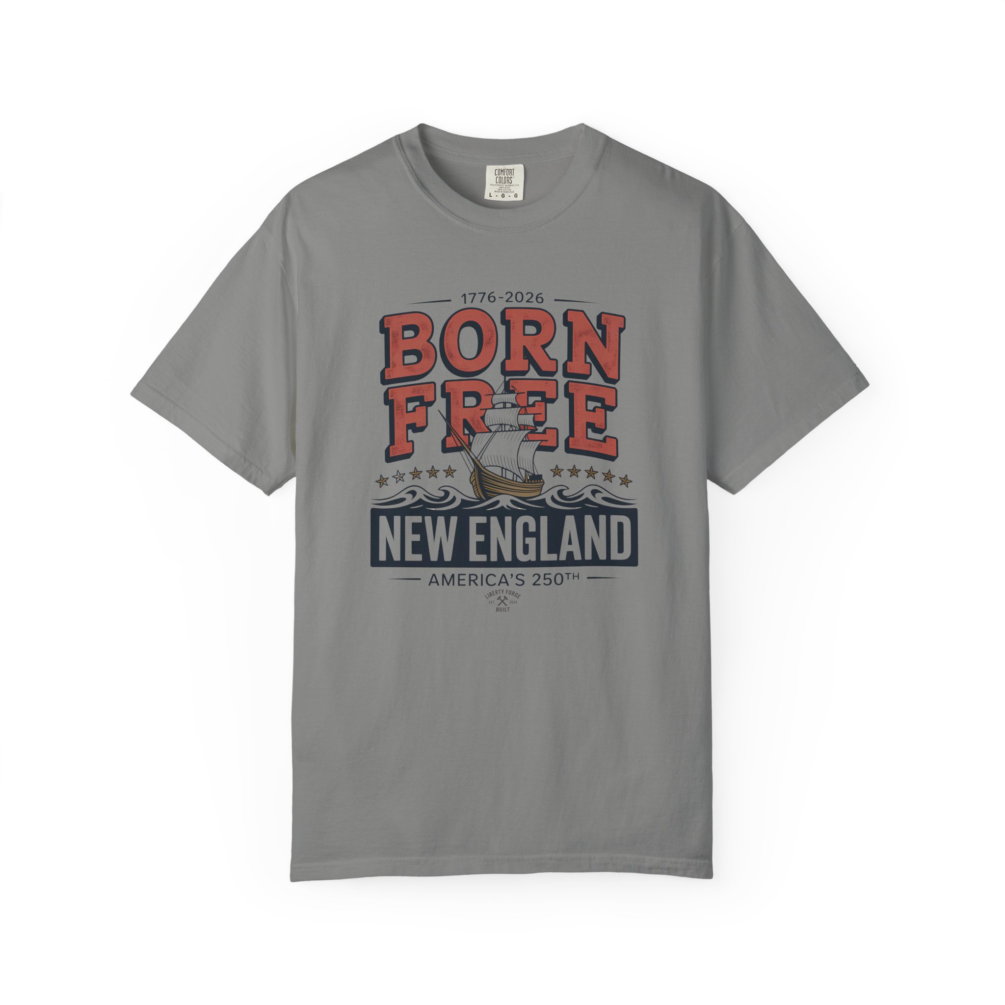 Born Free New England Nautical Tee | Vintage 250th Anniversary Coastal Shirt | America 250 Maritime - Image 12