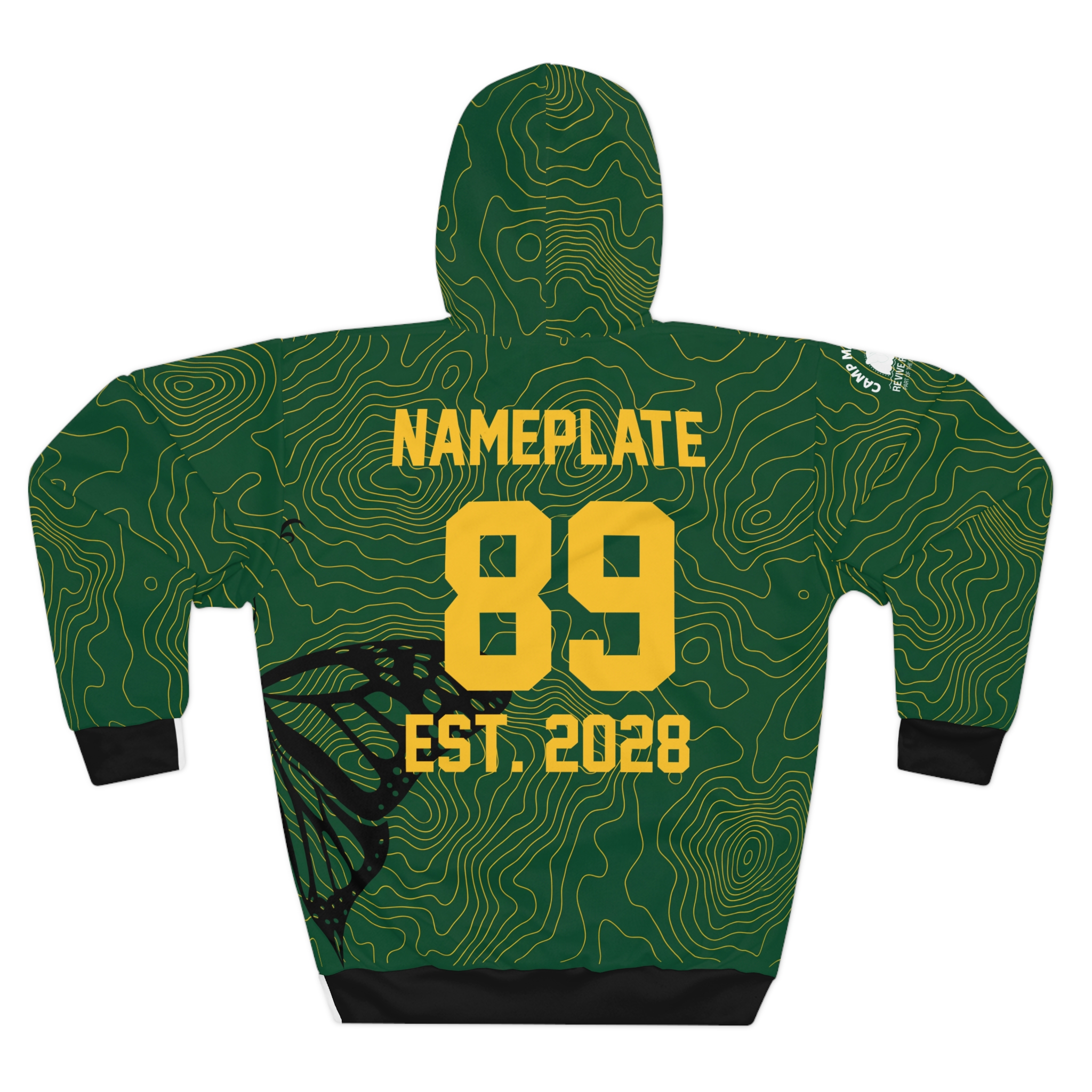 Mariposa Mentors Hoodie – Personalized Green Swirl Pullover (Nameplate, Number, EST 2028) 2 Mariposa Mentors Hoodie – Personalized Green Swirl Pullover (Nameplate, Number, EST 2028) - Image 2