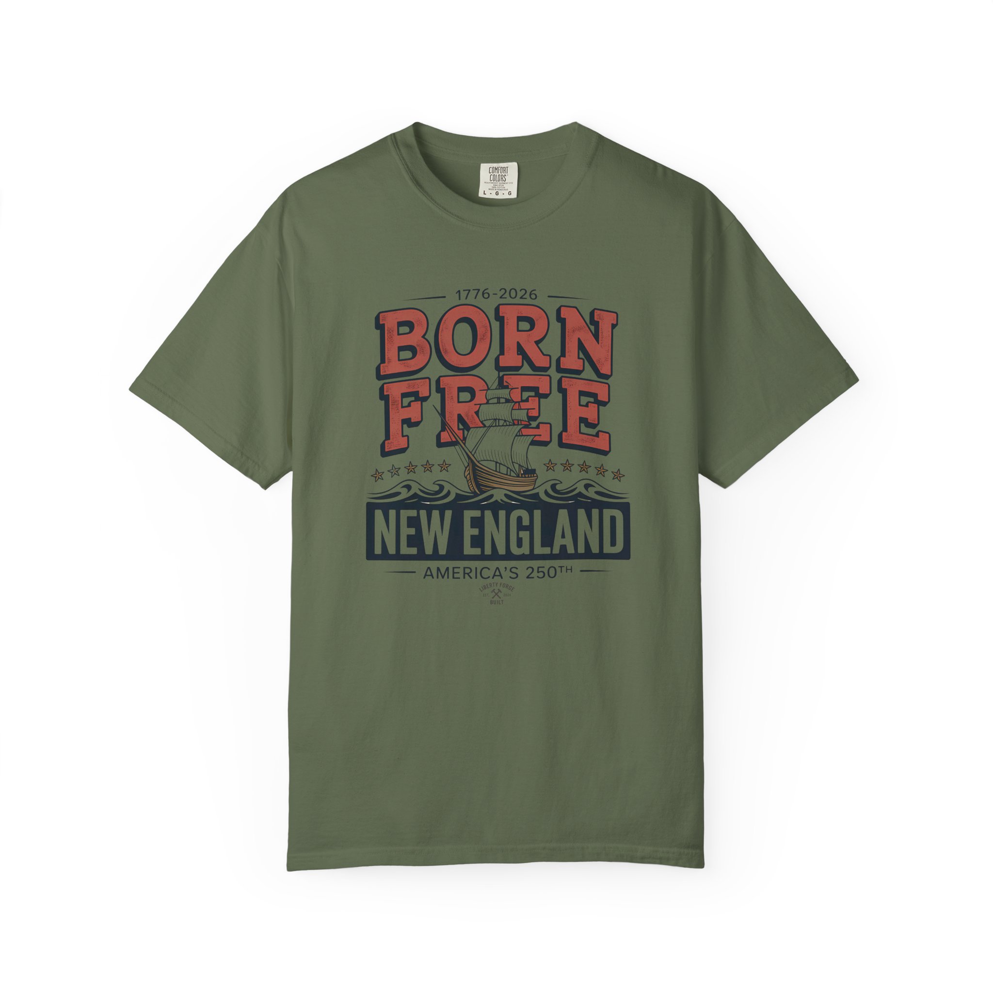 Born Free New England Nautical Tee | Vintage 250th Anniversary Coastal Shirt | America 250 Maritime - Image 10