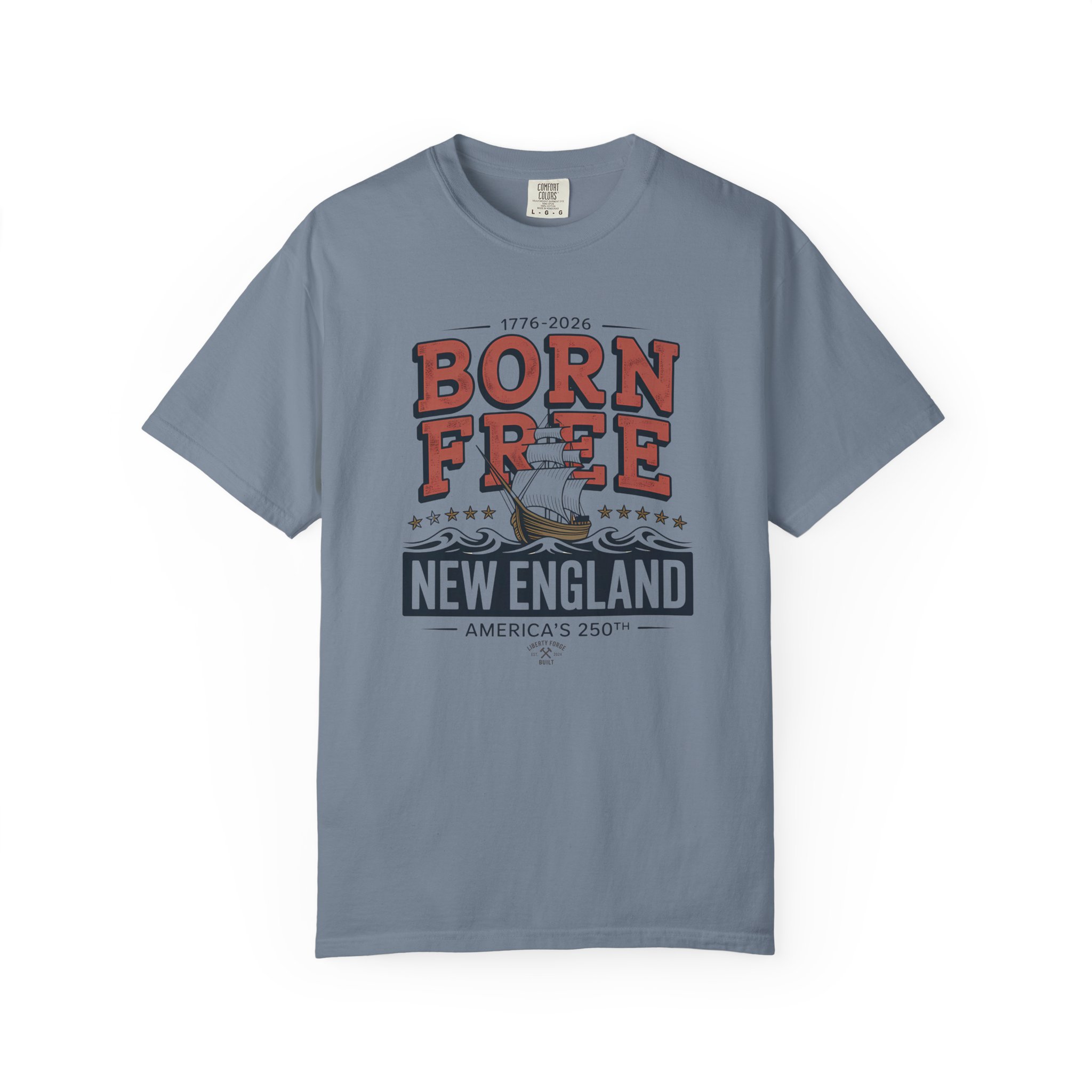 Born Free New England Nautical Tee | Vintage 250th Anniversary Coastal Shirt | America 250 Maritime - Image 9
