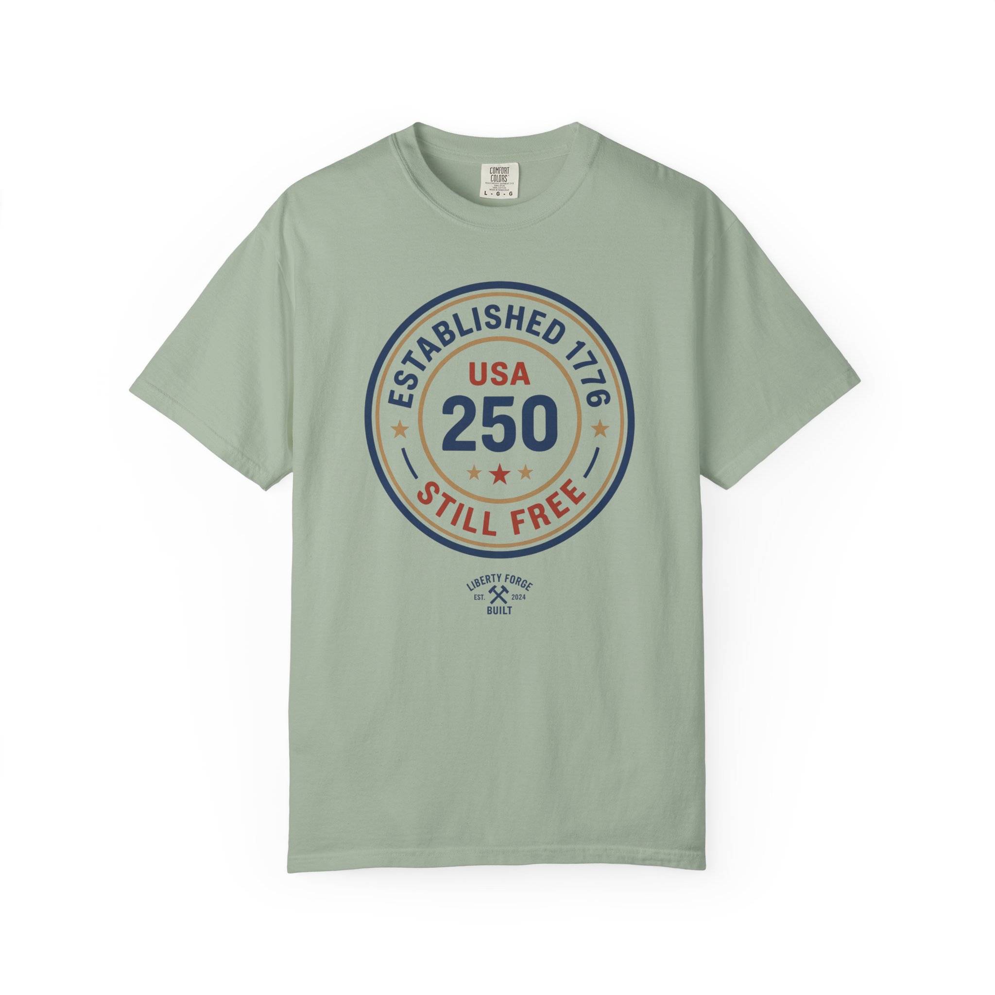Established 1776 Still Free Tee | USA 250 Distressed Stamp Shirt | Semiquincentennial Patriotic Gift - Image 5
