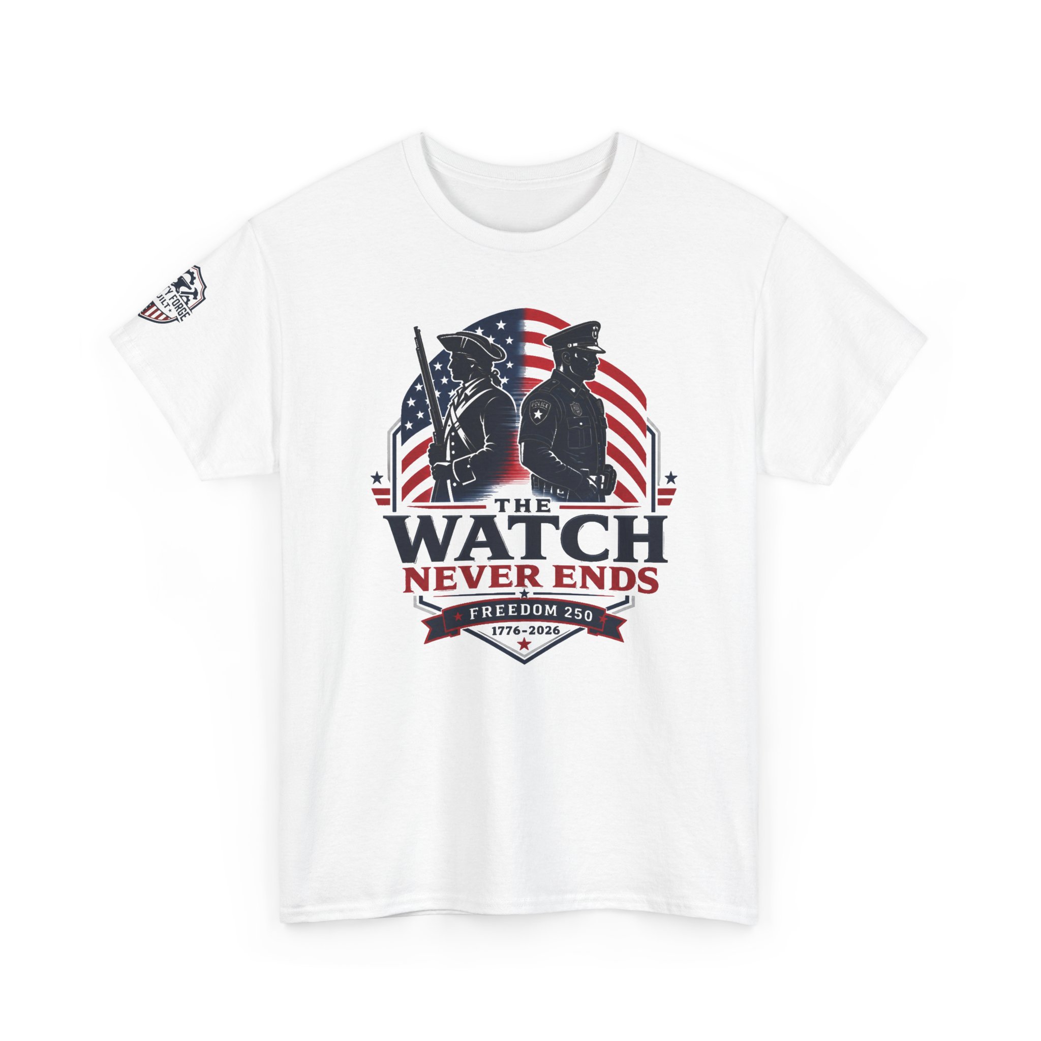 Patriotic Law Enforcement Tee - Thin Blue Line Americana | Original Design 2 Patriotic Law Enforcement Tee - Thin Blue Line Americana | Original Design - Image 2