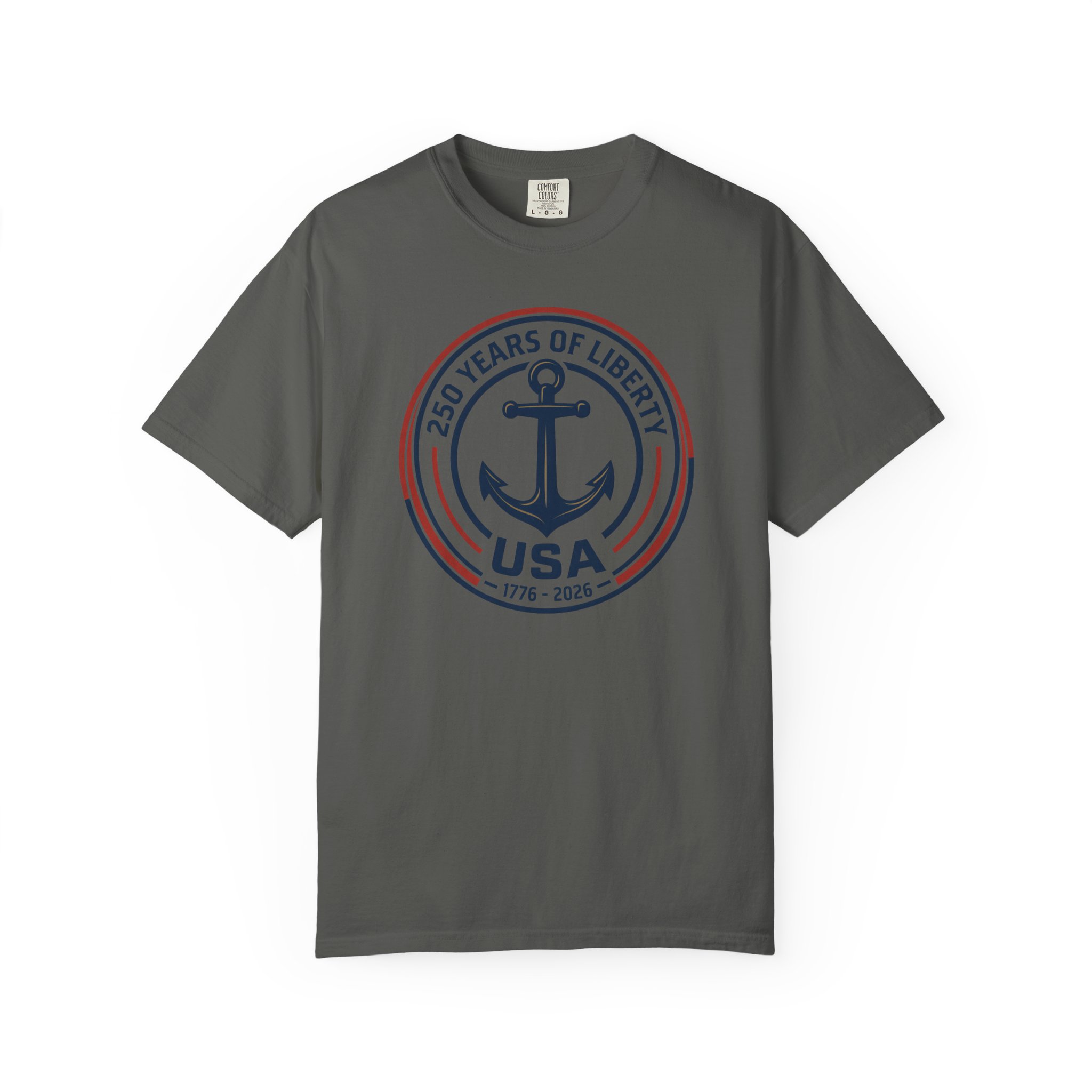 250 Years of Liberty Nautical Tee | Patriotic Anchor Badge Shirt | Coastal America 250 New England - Image 3