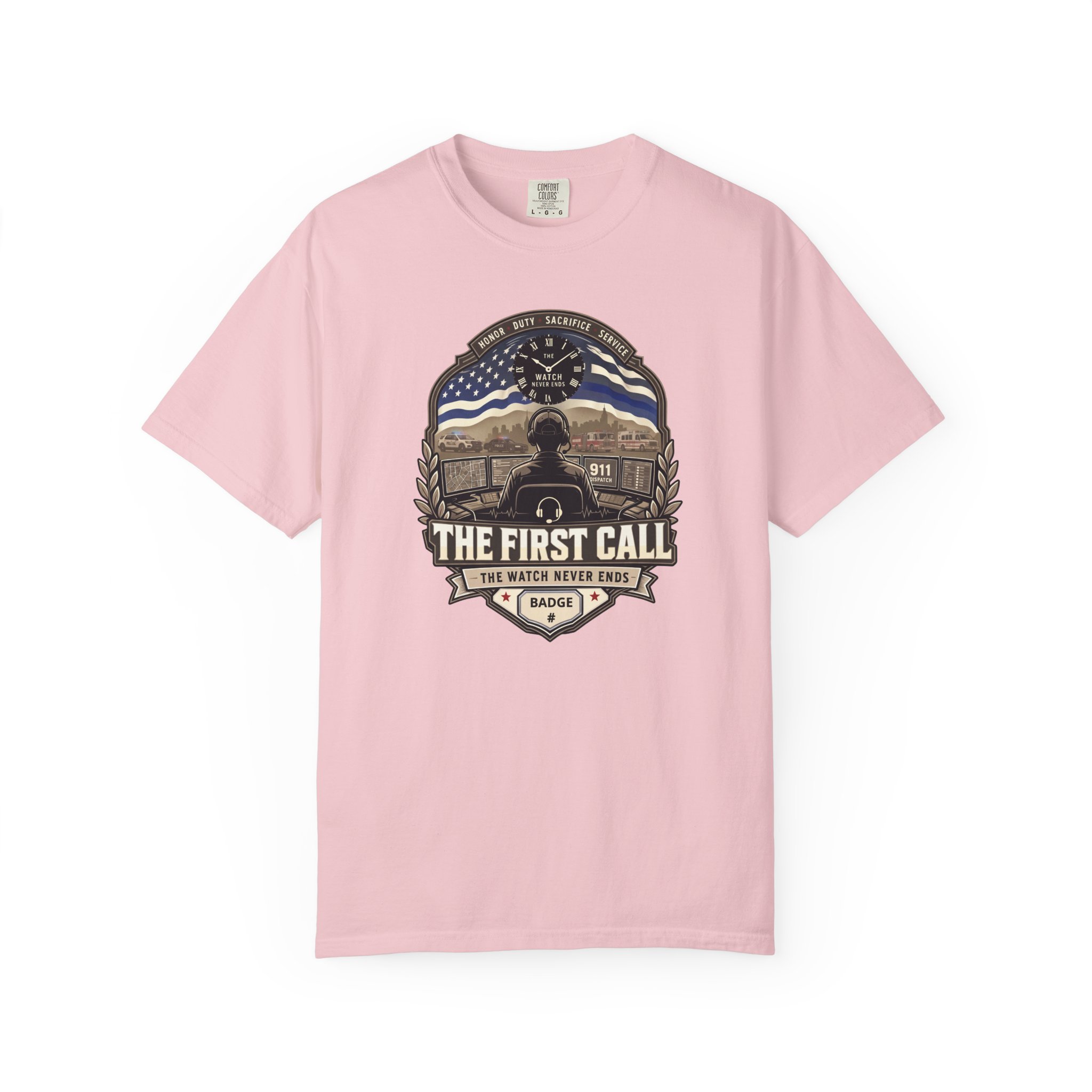 The First Call Dispatcher Badge shirt | Thin Blue Line American Flag design 11 The First Call Dispatcher Badge shirt | Thin Blue Line American Flag design - Image 11
