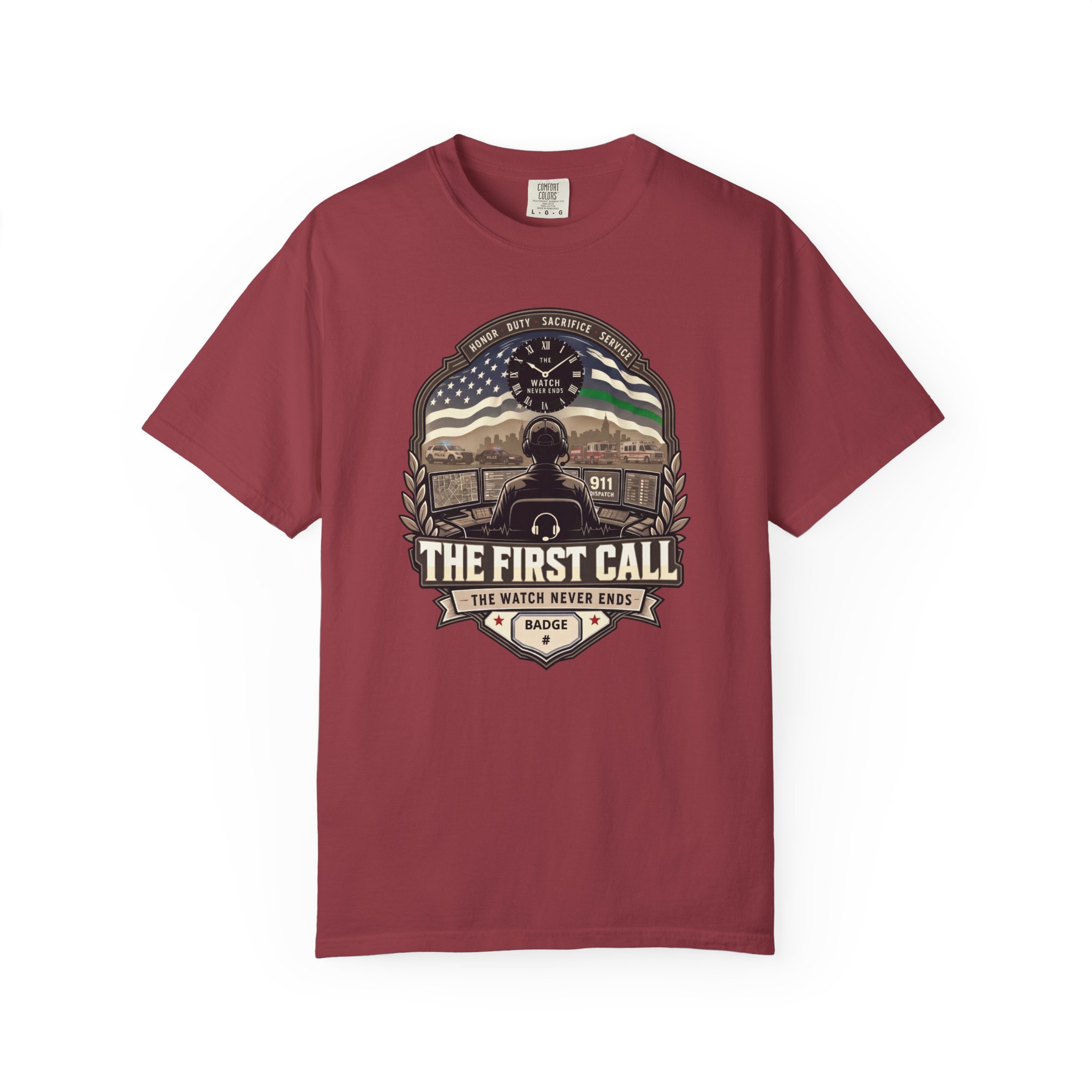 The First Call Dispatcher Badge shirt | Thin Green Line American Flag design 14 The First Call Dispatcher Badge shirt | Thin Green Line American Flag design - Image 14