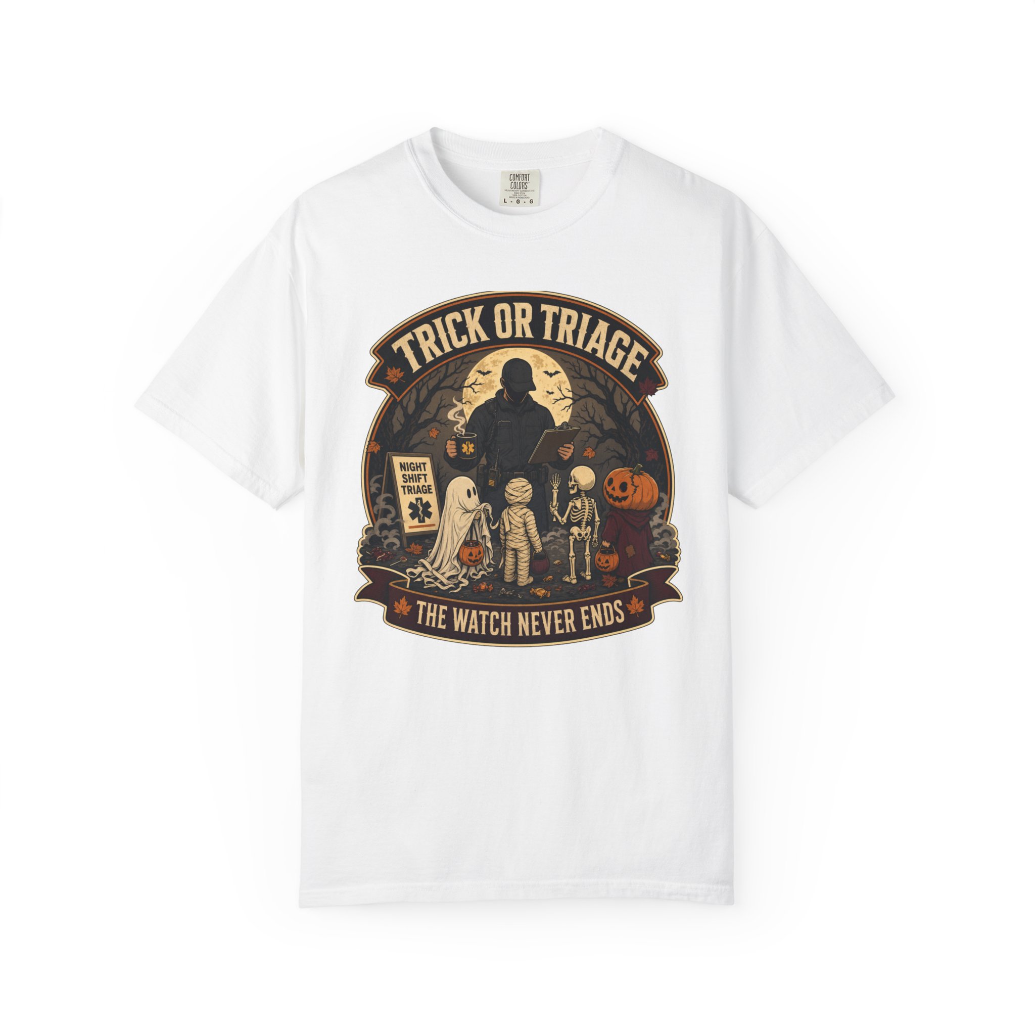1124053542737739058_2048.jpeg Trick or Triage Halloween T-Shirt - Image 1