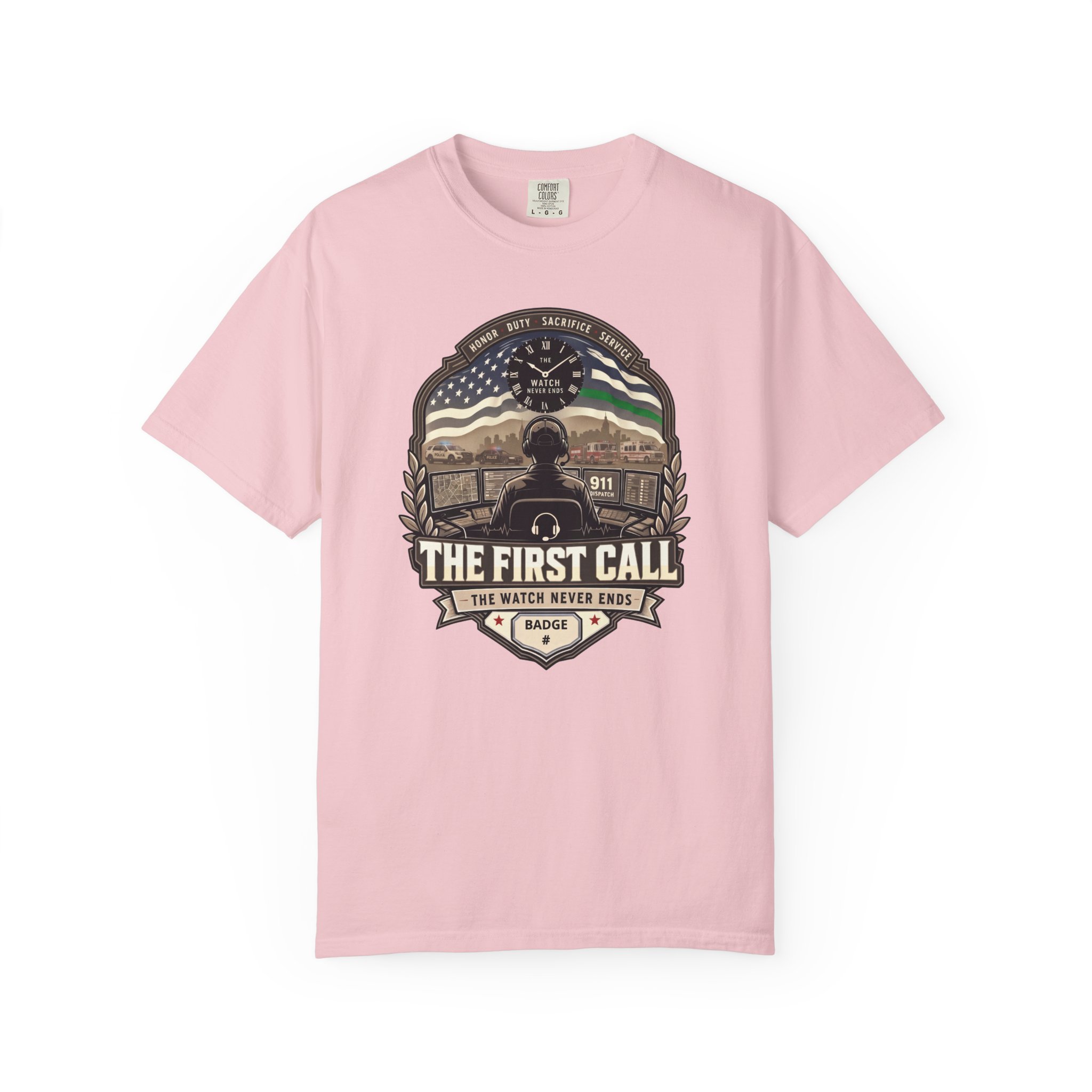 The First Call Dispatcher Badge shirt | Thin Green Line American Flag design 12 The First Call Dispatcher Badge shirt | Thin Green Line American Flag design - Image 12