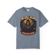 The Grill Reaper Fear the Flavor T-shirt | BBQ Skeleton Cooking Tee - Image 3