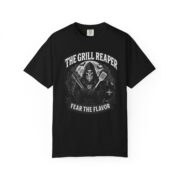 Grill Reaper Fear the Flavor T-shirt | BBQ Skull BBQing Tee - Image 5