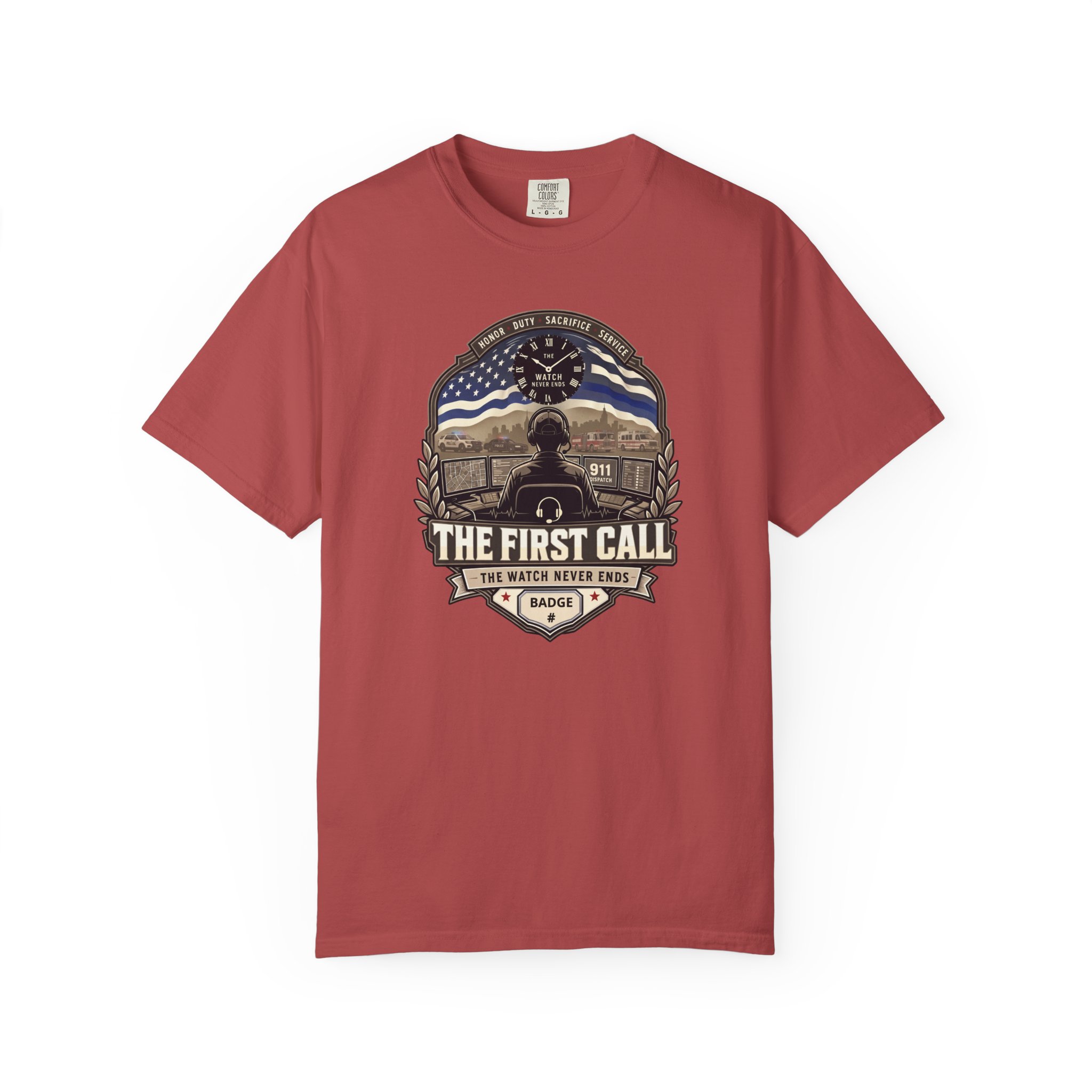 The First Call Dispatcher Badge shirt | Thin Blue Line American Flag design 15 The First Call Dispatcher Badge shirt | Thin Blue Line American Flag design - Image 15