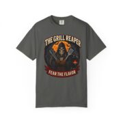 The Grill Reaper Fear the Flavor T-shirt | BBQ Skeleton Cooking Tee - Image 2