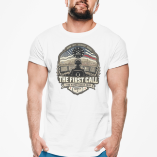 The First Call Dispatcher Badge shirt | Thin Red Line American Flag design