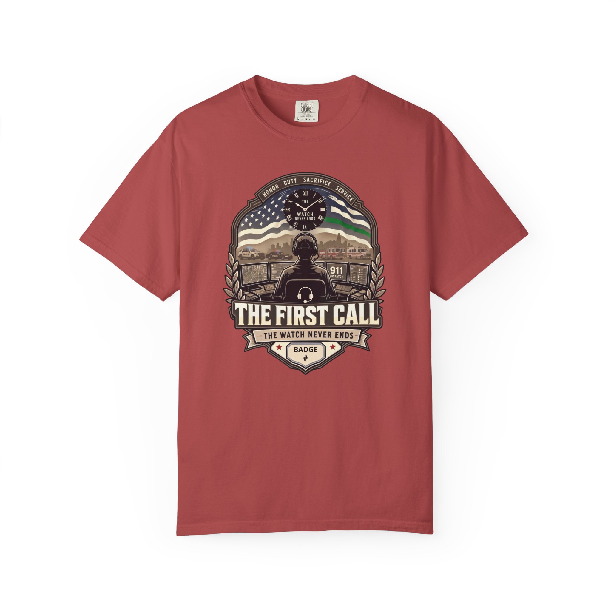 The First Call Dispatcher Badge shirt | Thin Green Line American Flag design 16 The First Call Dispatcher Badge shirt | Thin Green Line American Flag design - Image 16