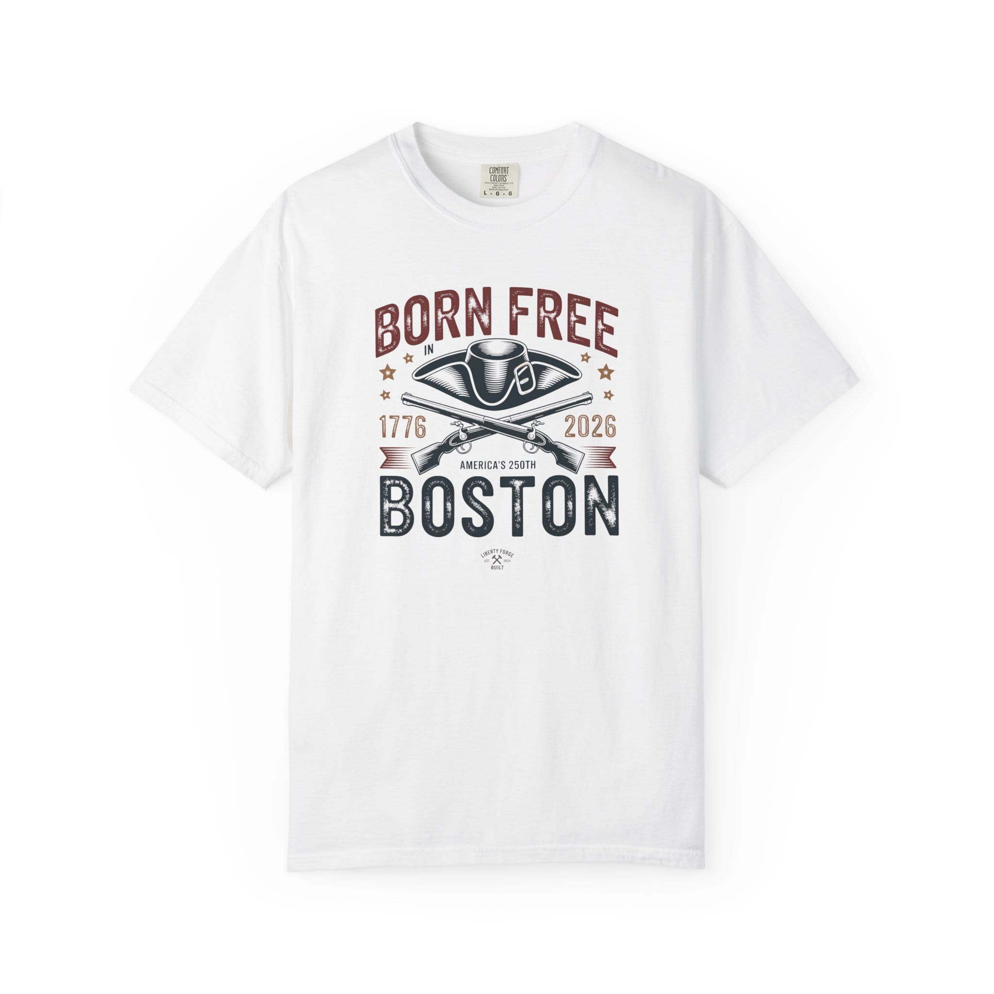 3953868705557597234_2048.jpeg Born Free in Boston Tricorn Hat T-Shirt
