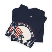 Freedom Never Dies Revolutionary soldiers T-shirt in Navy
