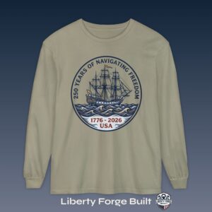 250 Years of Navigating Freedom ship-emblem long-sleeve shirt